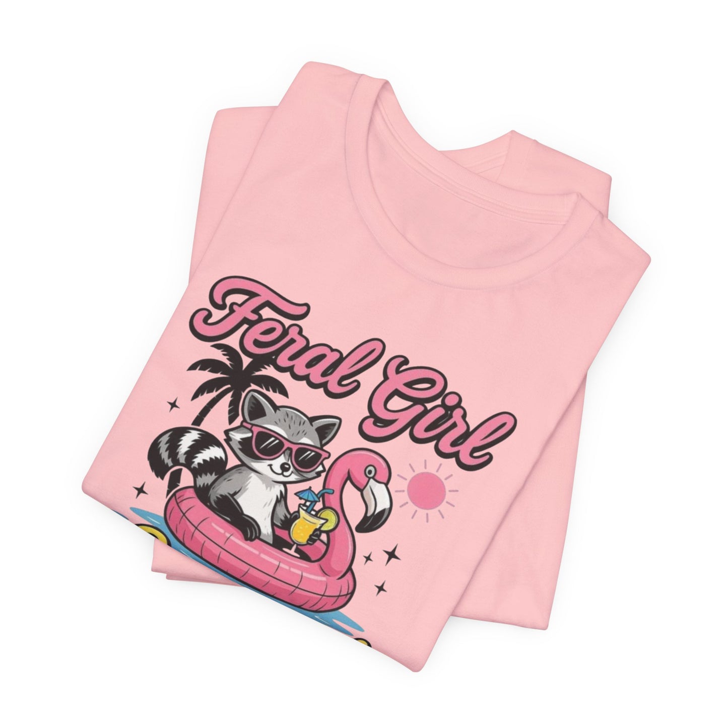 Camiseta de verano para chica salvaje: Mapache divertido con vuelo | Camiseta de verano para mujer