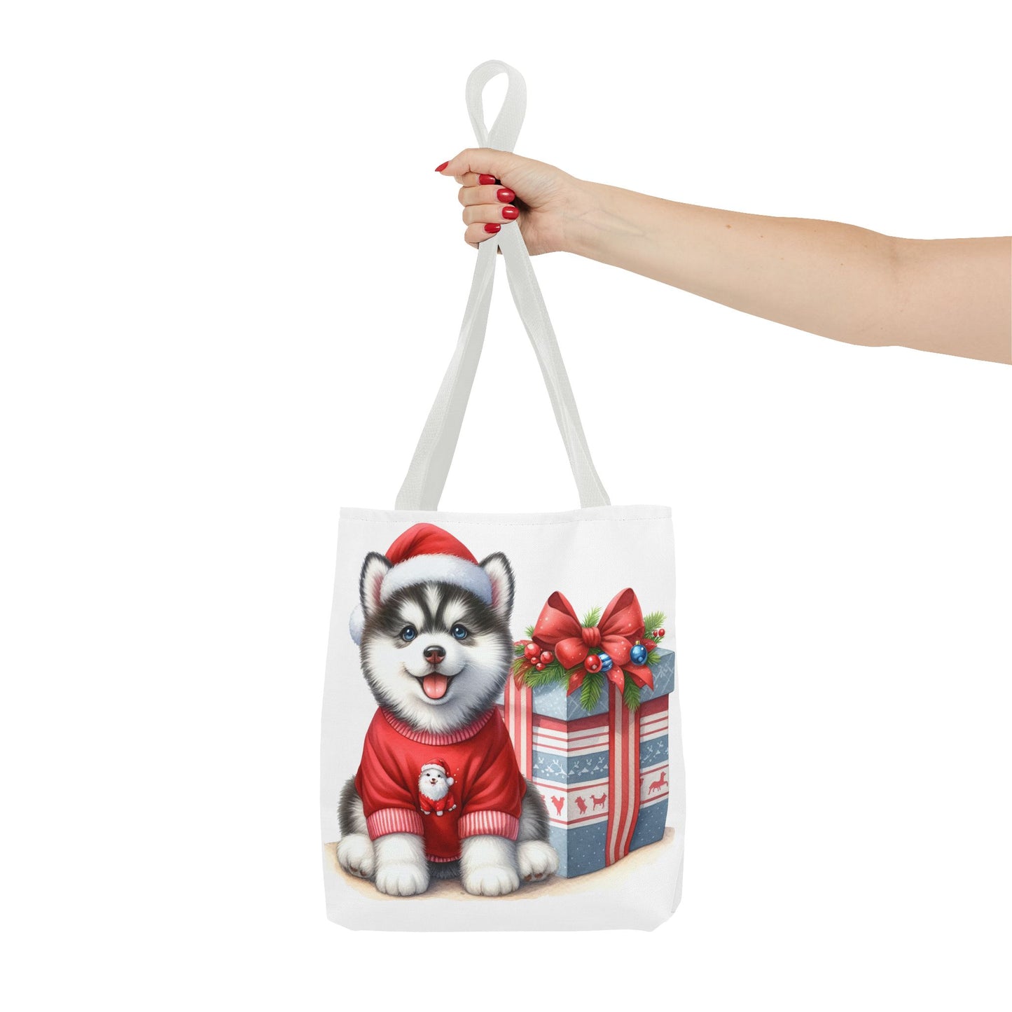 🎁 Christmas Husky Tote Bag – Festive Pup & Holiday Cheer in Every Carry 🎄
