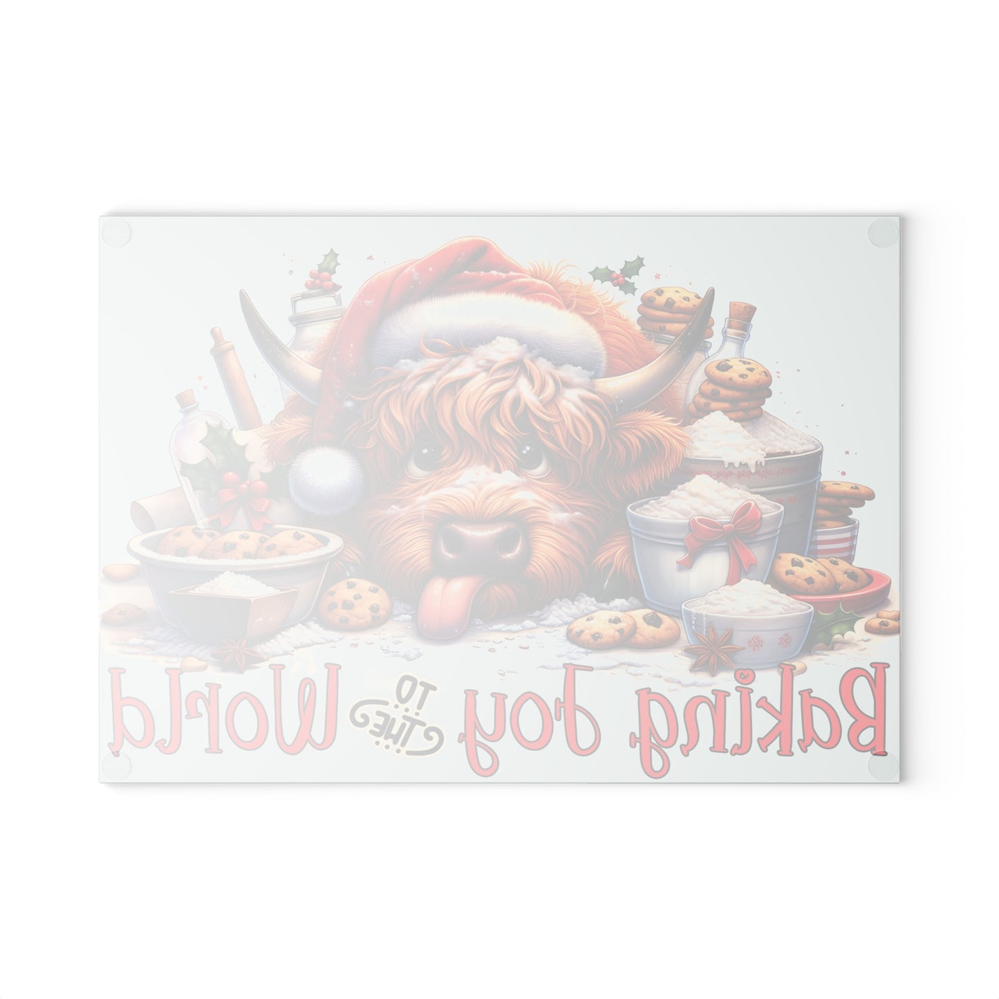 Baking Joy to the World Cow Cutting Board – Cozy Christmas Kitchen Cheer