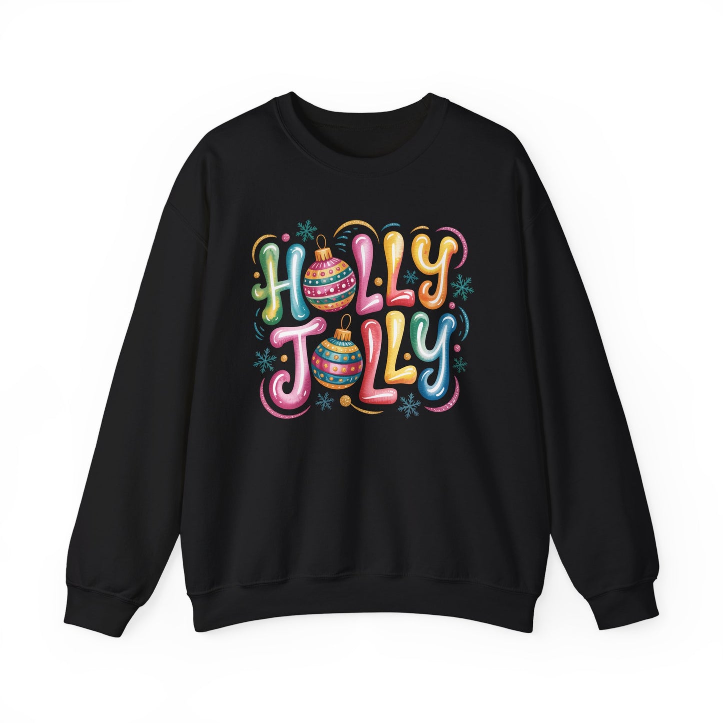 🎄✨ Holly Jolly Rainbow Ornament Christmas Sweatshirt – Festive & Fun Holiday Style 🌈🎁