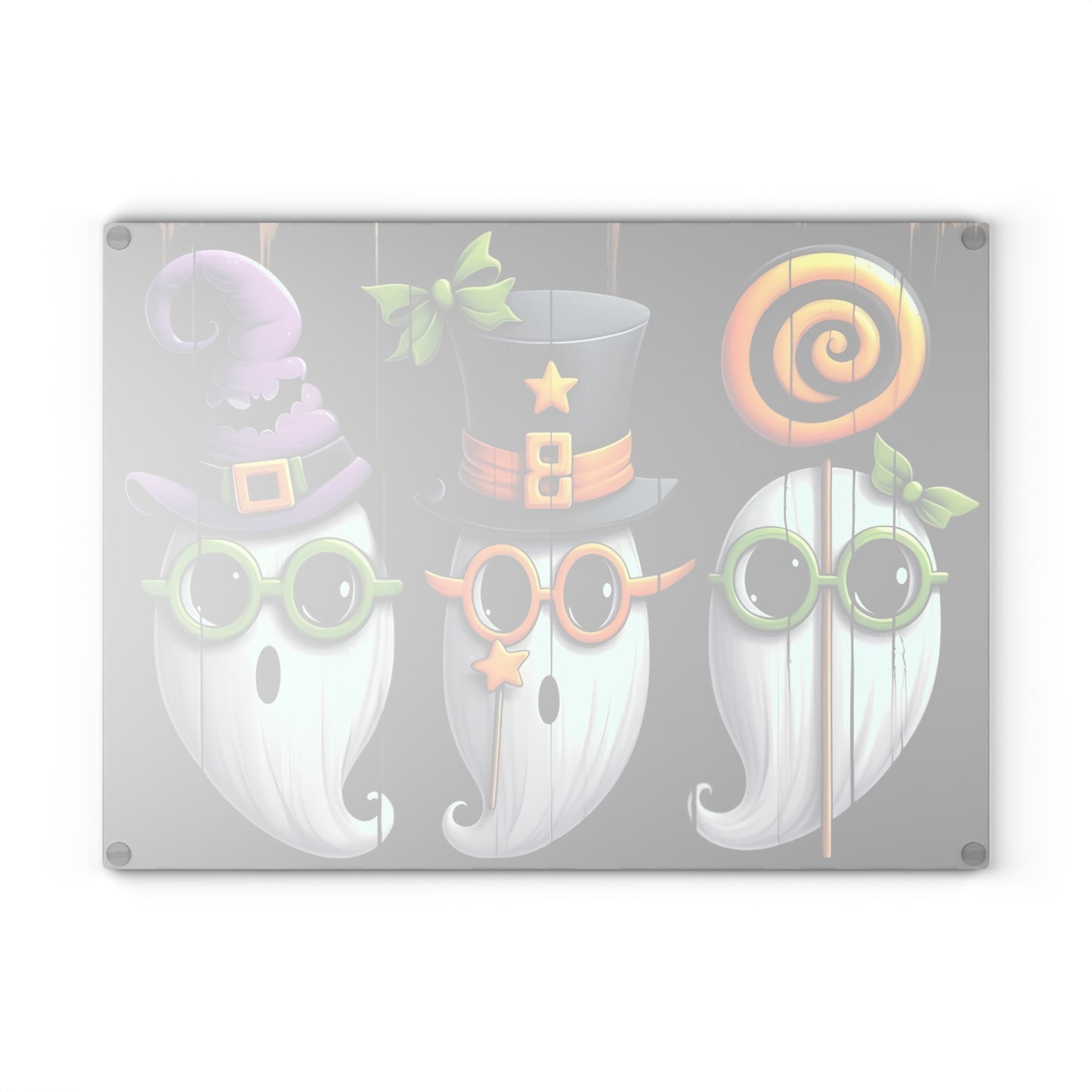 👻🎩 Trendy Ghost Trio Cutting Board – Chic Halloween Kitchen Décor with Playful Spooky Vibes 🕸️🍬