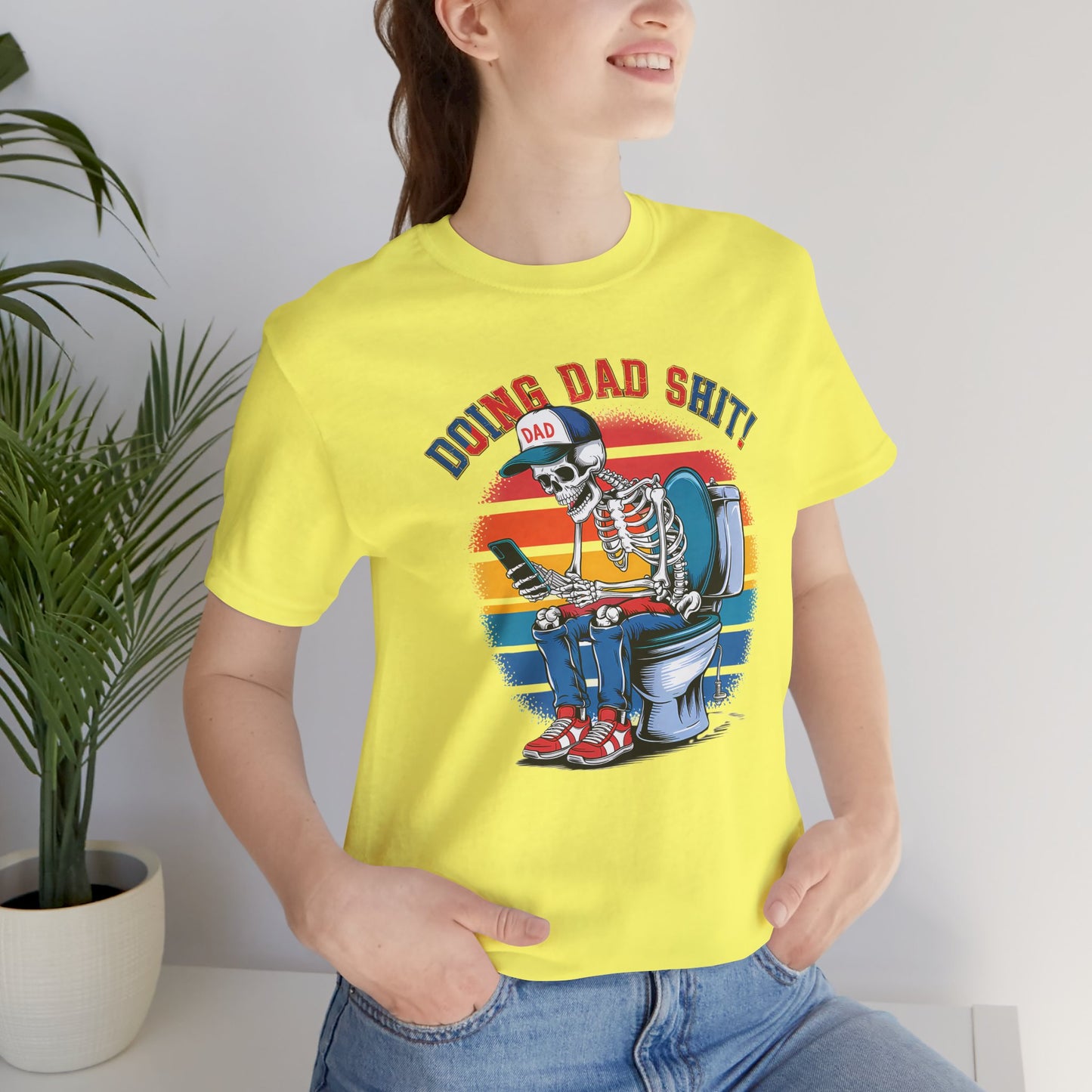 🧻 HACIENDO CABRAS DE PAPÁ | Camiseta gráfica divertida con esqueleto en el inodoro
