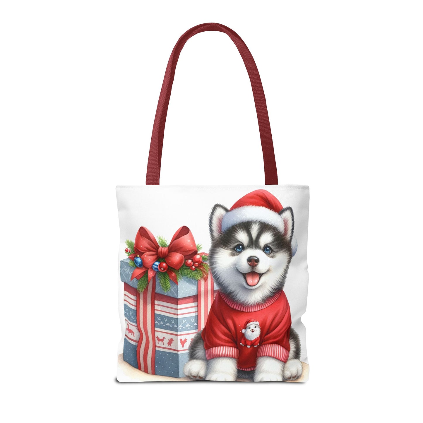 🎁 Christmas Husky Tote Bag – Festive Pup & Holiday Cheer in Every Carry 🎄
