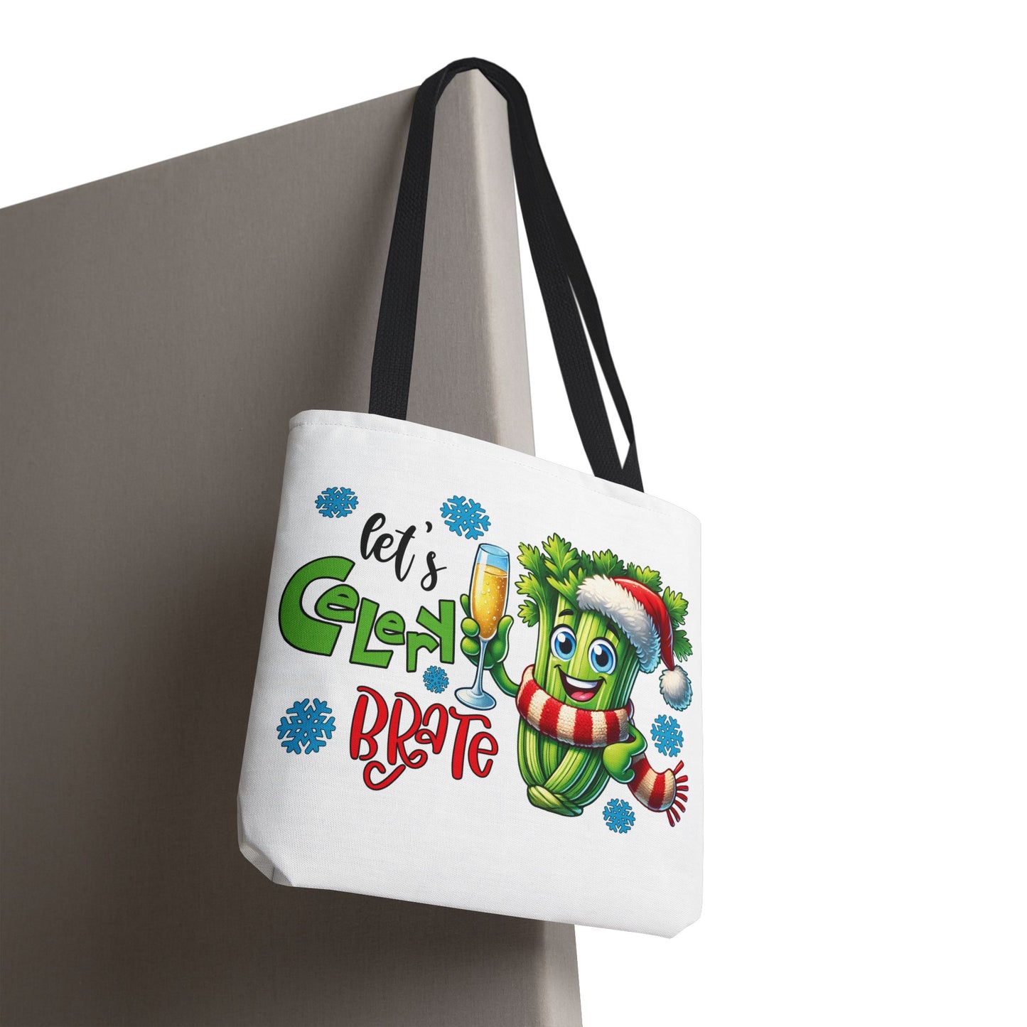 🥂 Let’s Celery-brate Christmas Tote Bag – Fun, Festive & Eco-Friendly 🎄
