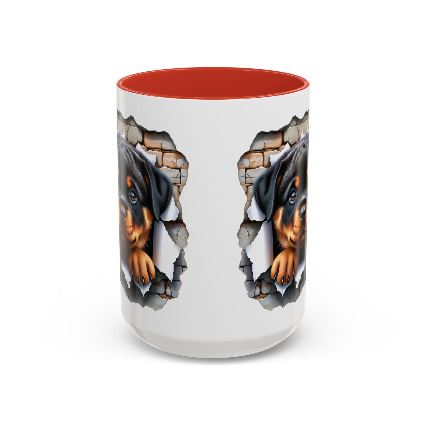 🐾☕ Rottweiler Puppy Accent Mug – Sweet Breakthrough Pup Design ✨