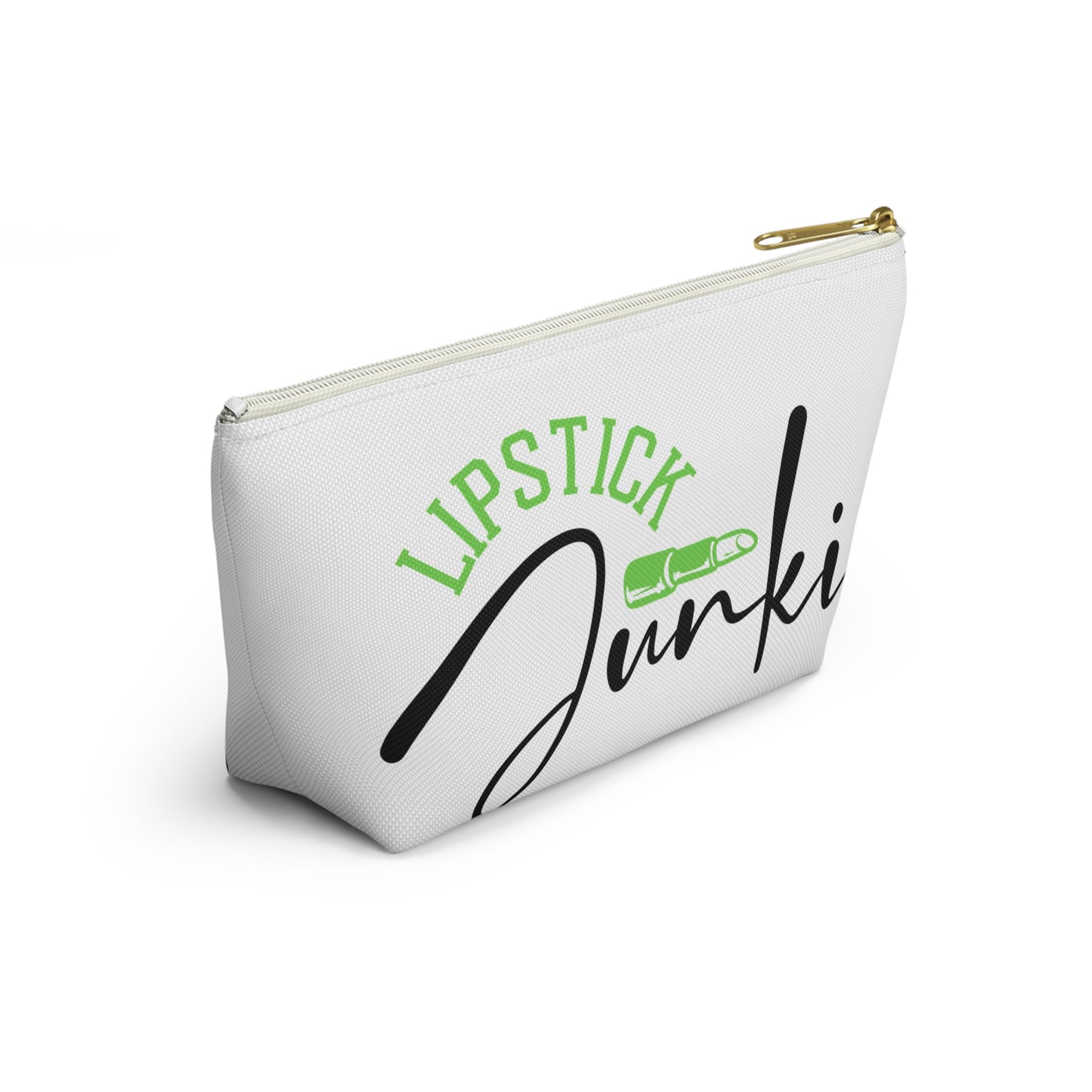 Accessory Pouch – "Lipstick Junkie" Green Makeup Bag