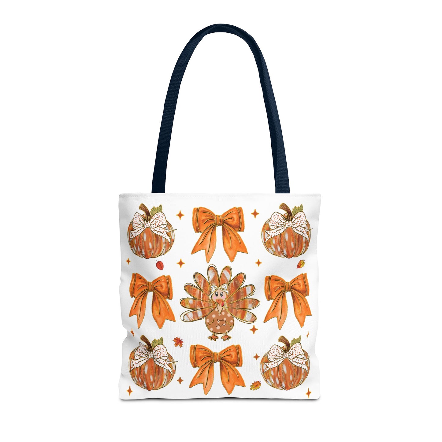🎀 Girly Bows & Turkey Tote Bag – Cute & Cozy Thanksgiving Style 🦃🧡