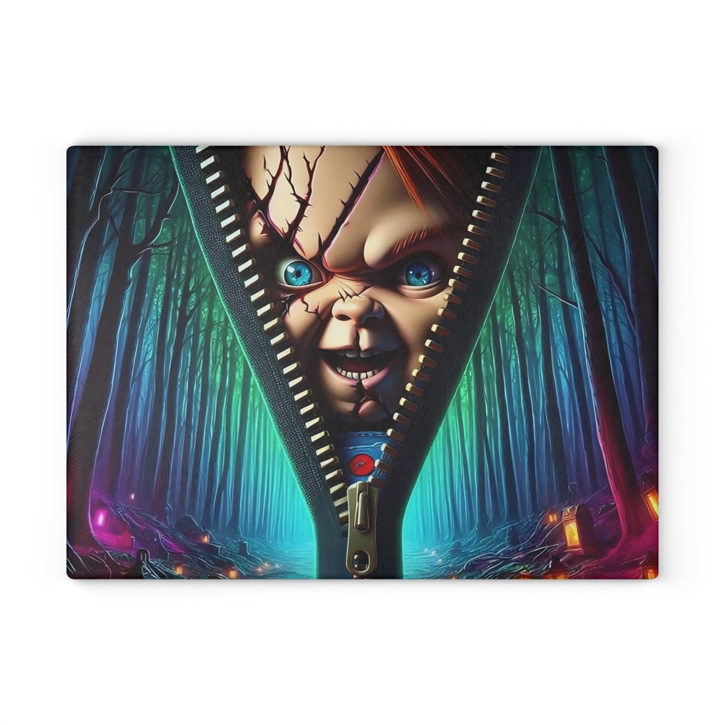 🔪 Zipper-Faced Doll Cutting Board – Creepy Charm for Your Haunted Kitchen Vibes