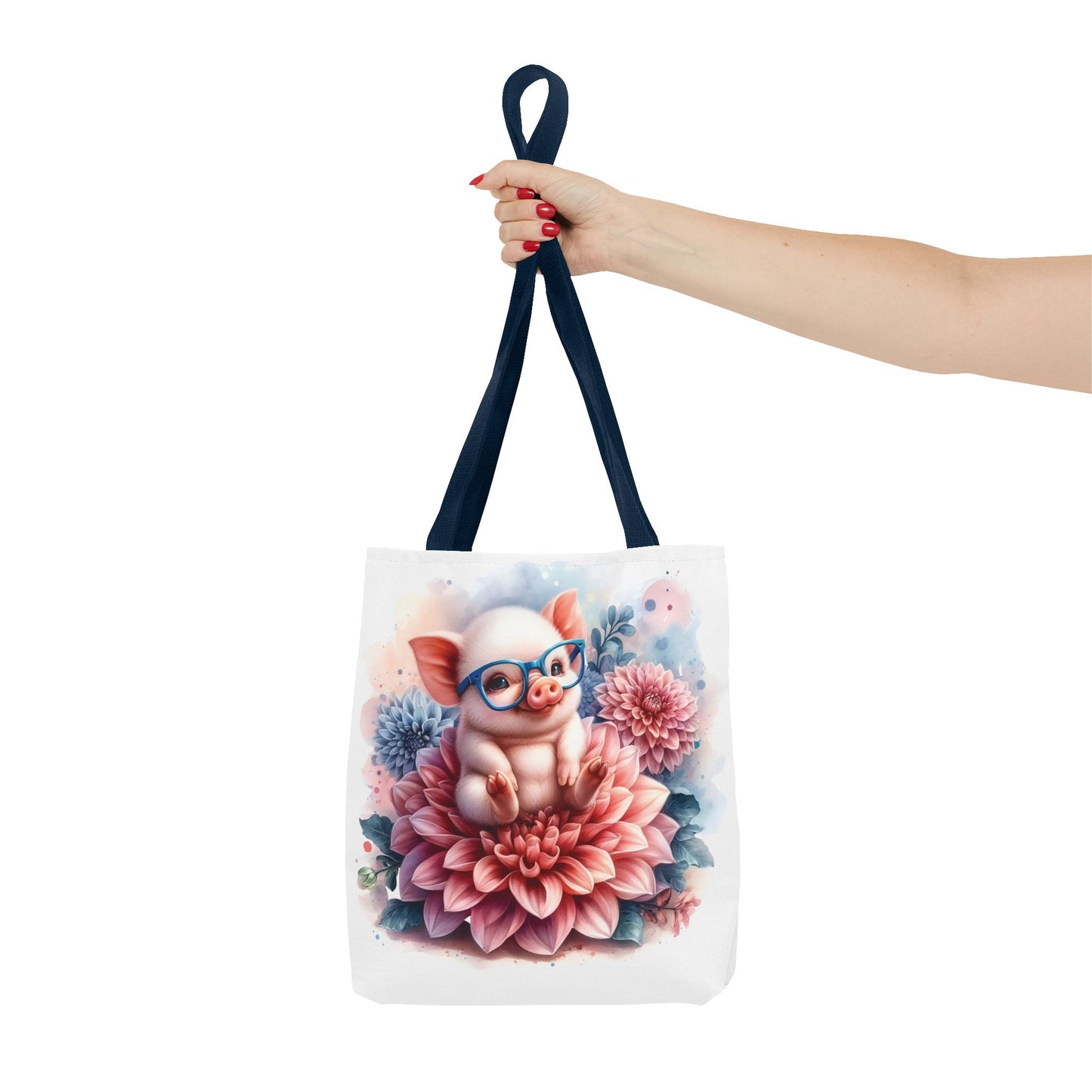 🐷 Floral Piglet Tote Bag – Cute, Whimsical & Practical 🌸