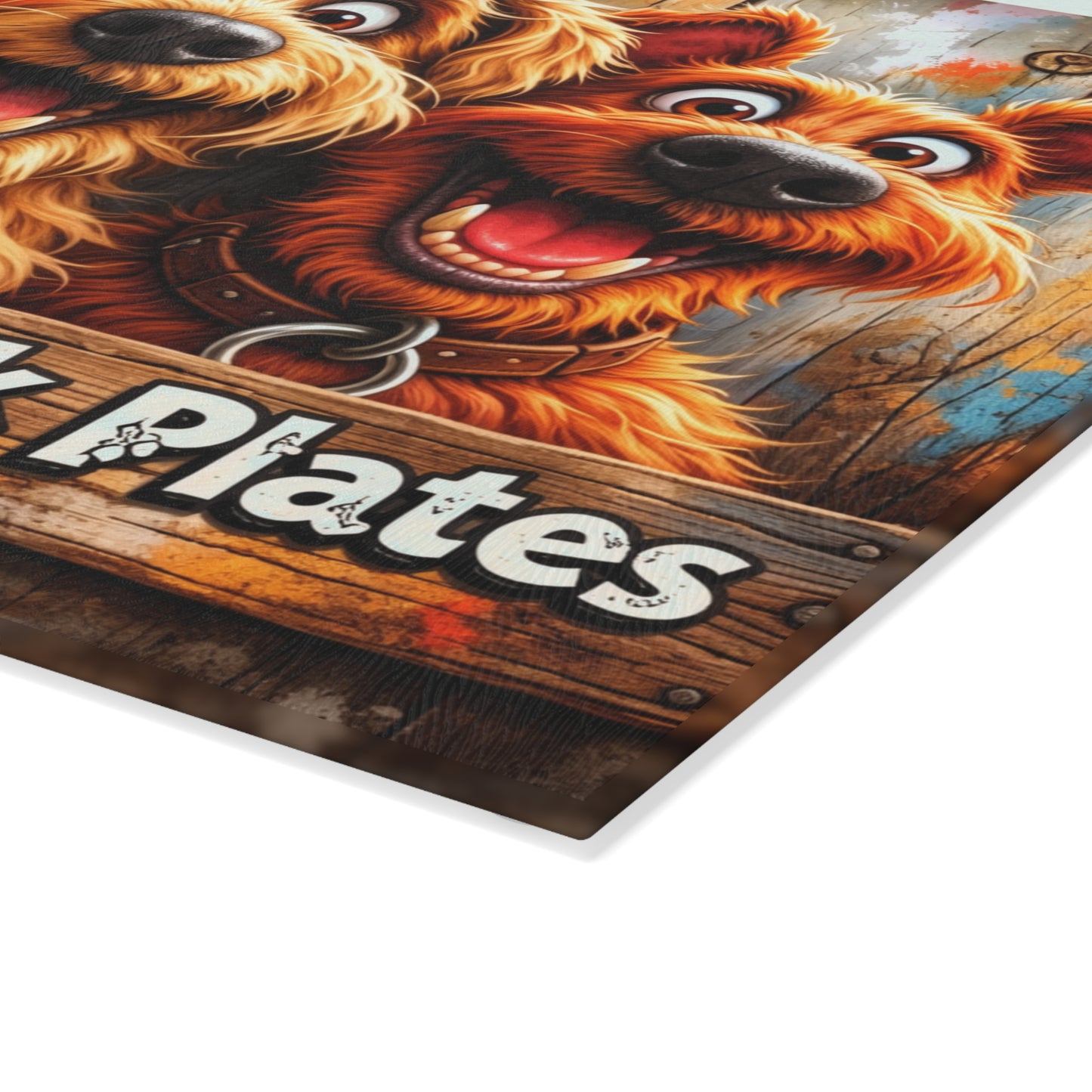 Live Laugh Lick Plates Glass Cutting Board – Funny Dog Kitchen Decor