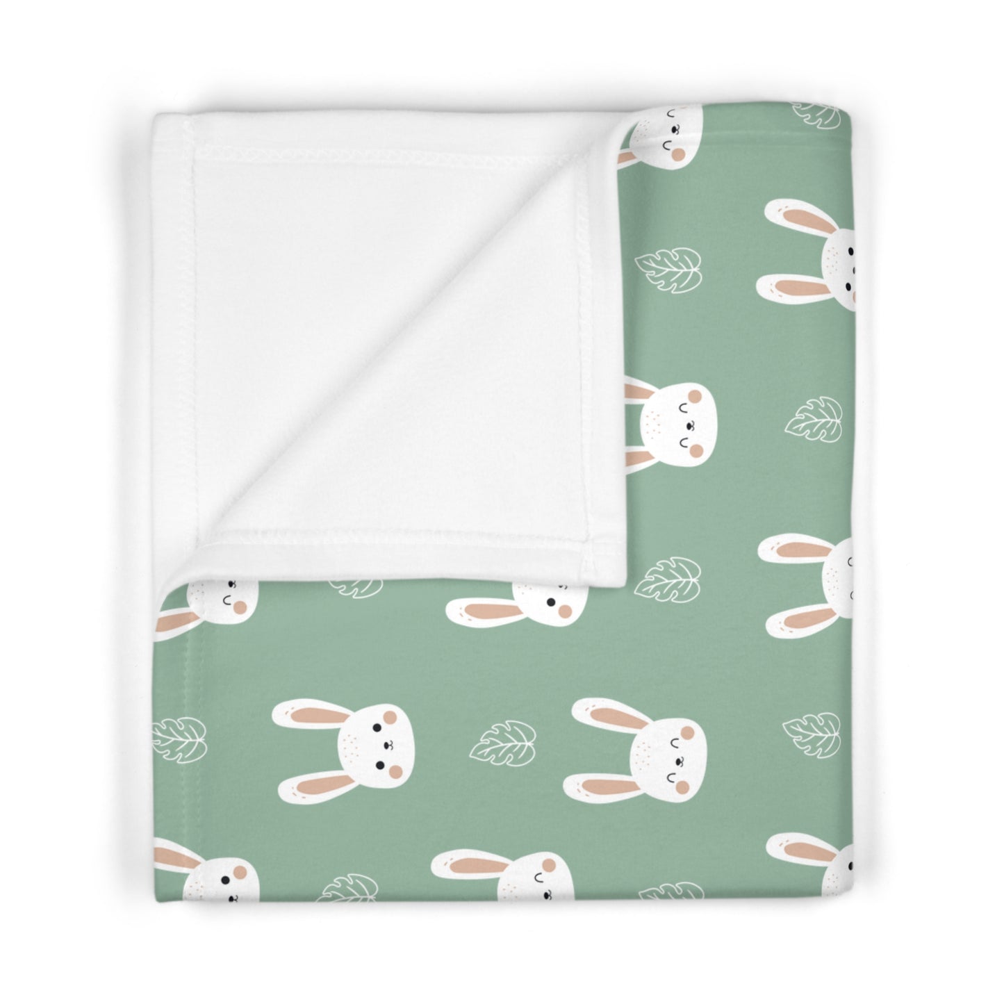 🐰 Velveteen Plush Bunny Blanket – Sage