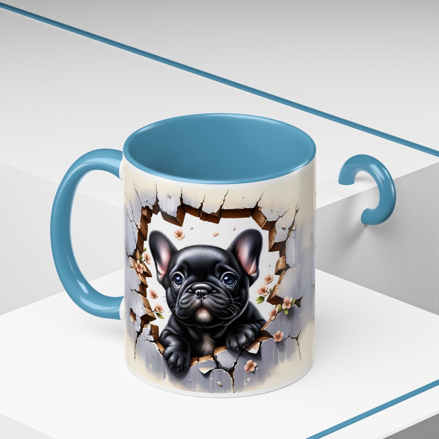 🐾☕ Black French Bulldog Puppy Accent Mug – Cute Breakthrough Pup Design ✨