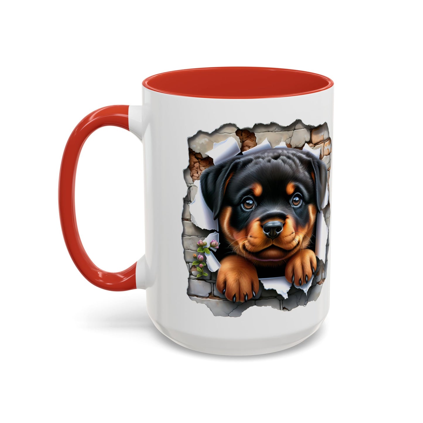 🐾☕ Rottweiler Puppy Accent Mug – Sweet Breakthrough Pup Design ✨