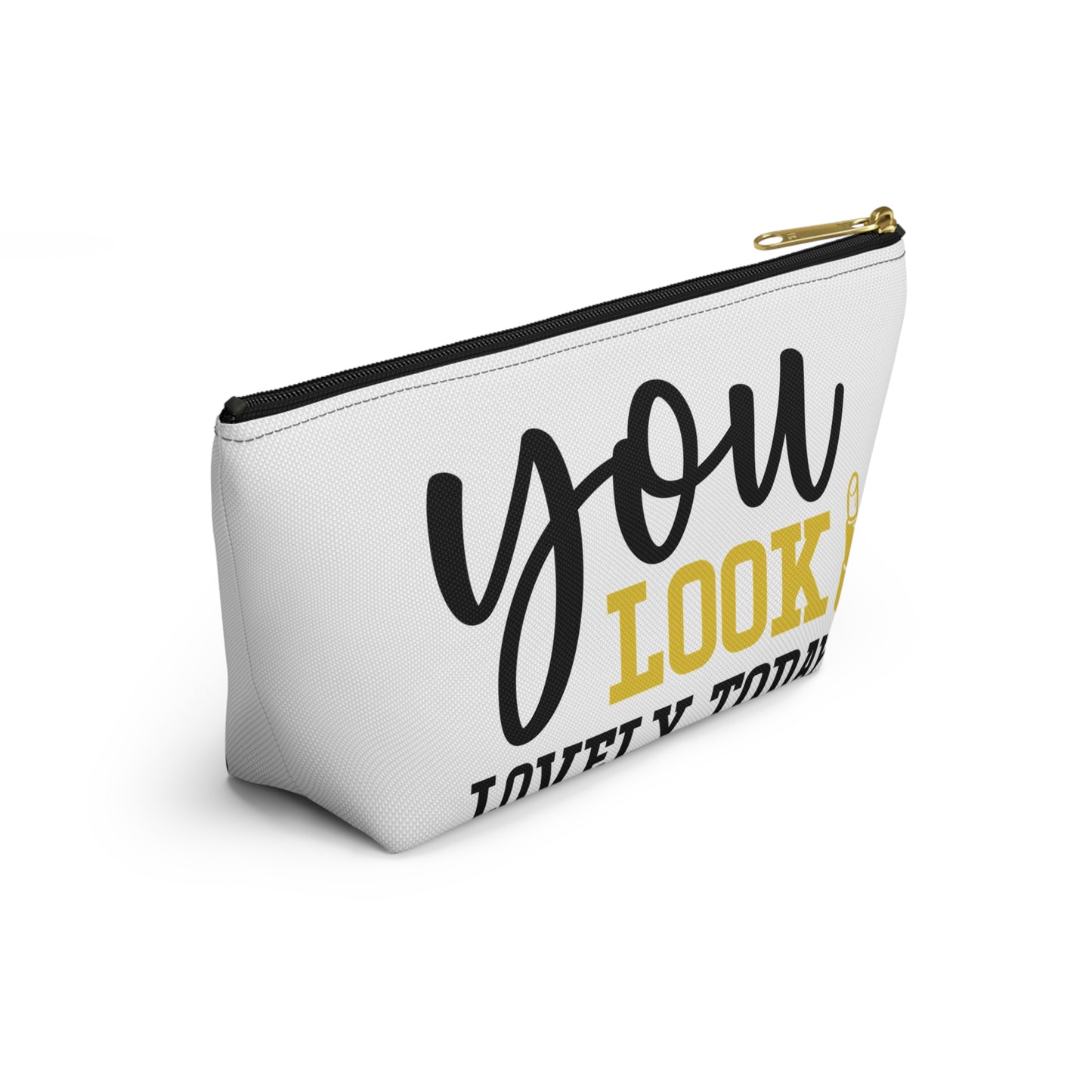 Accessory Pouch – "You Look Lovely Today" Yellow Makeup Bag