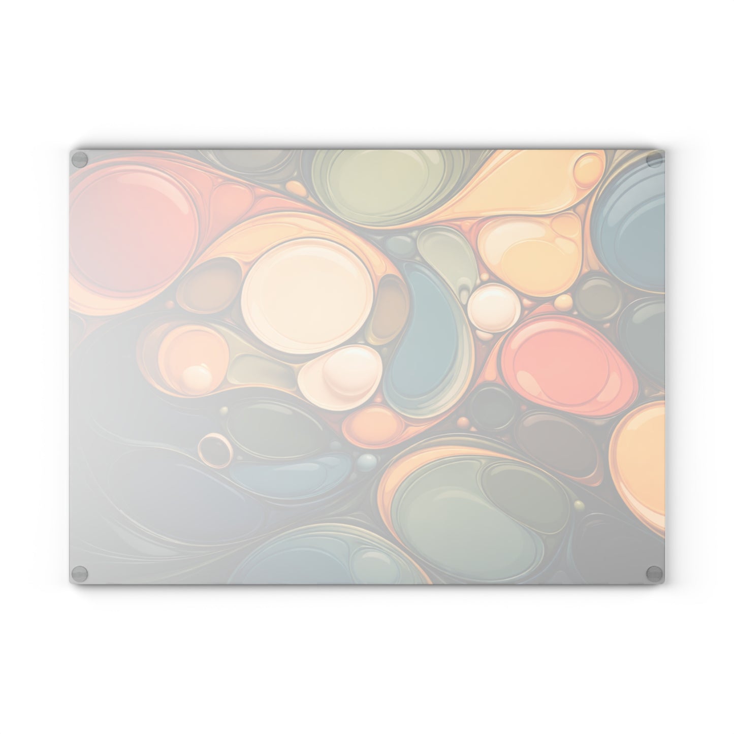 Colorful Abstract Retro Pattern Glass Cutting Board – Modern Kitchen Decor
