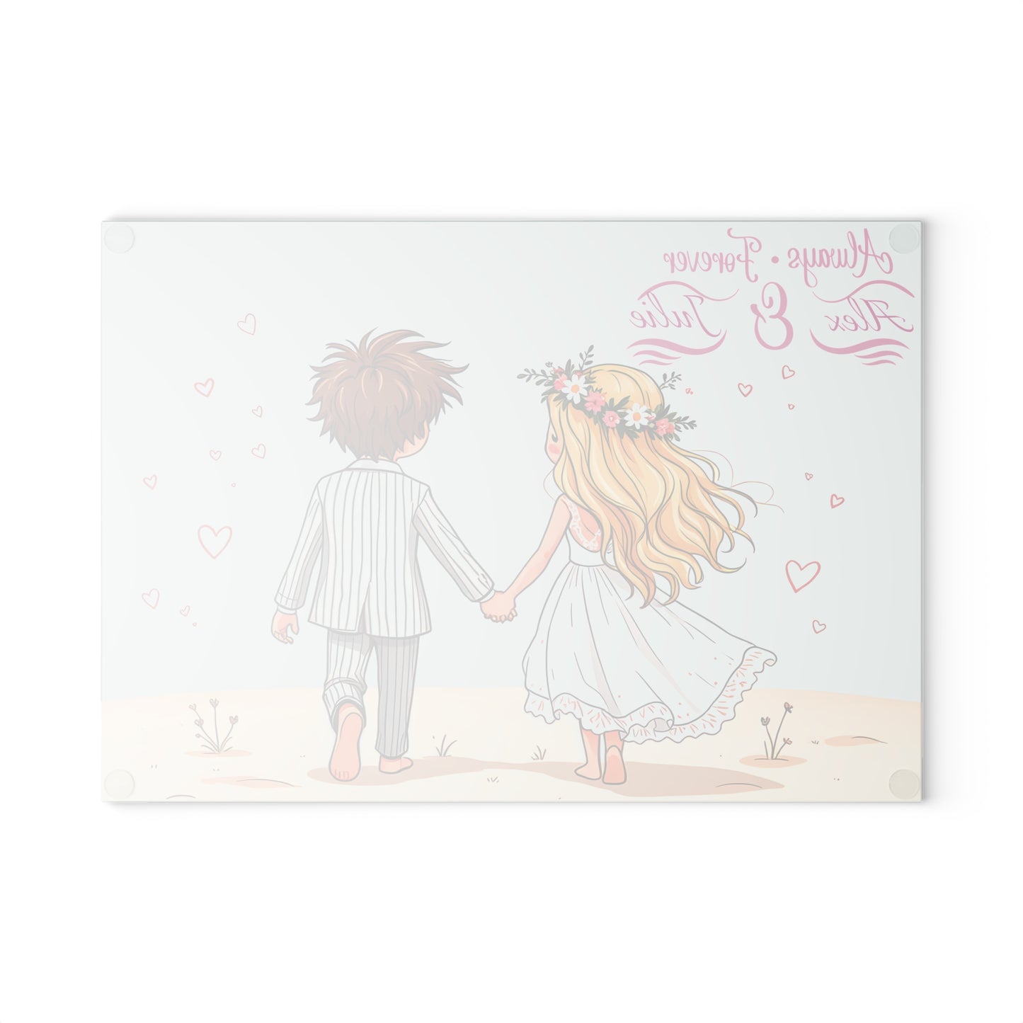 Personalized Wedding Couple Cutting Board – Custom Love Keepsake with “Always & Forever” Charm