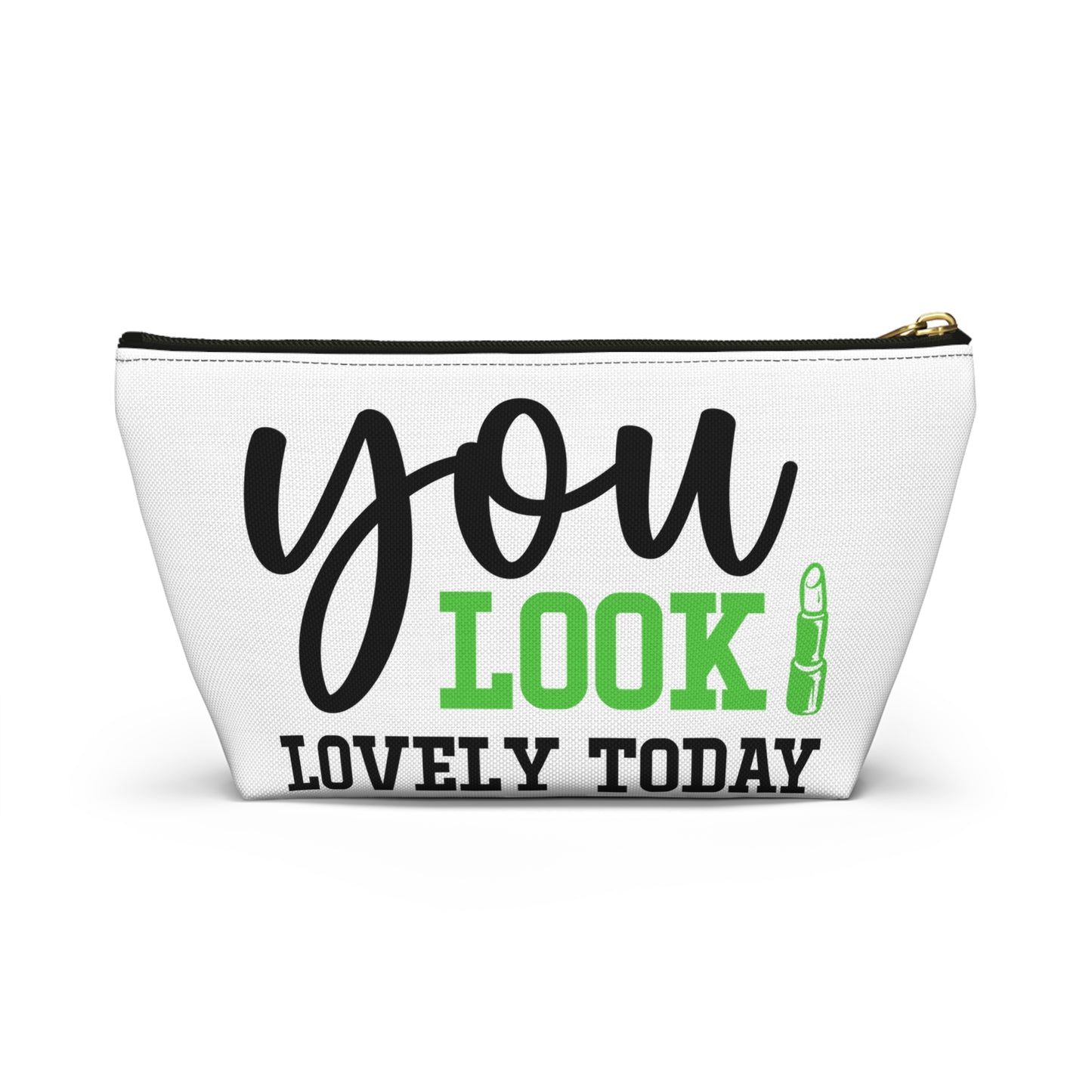 Accessory Pouch – "You Look Lovely Today" Green Makeup Bag