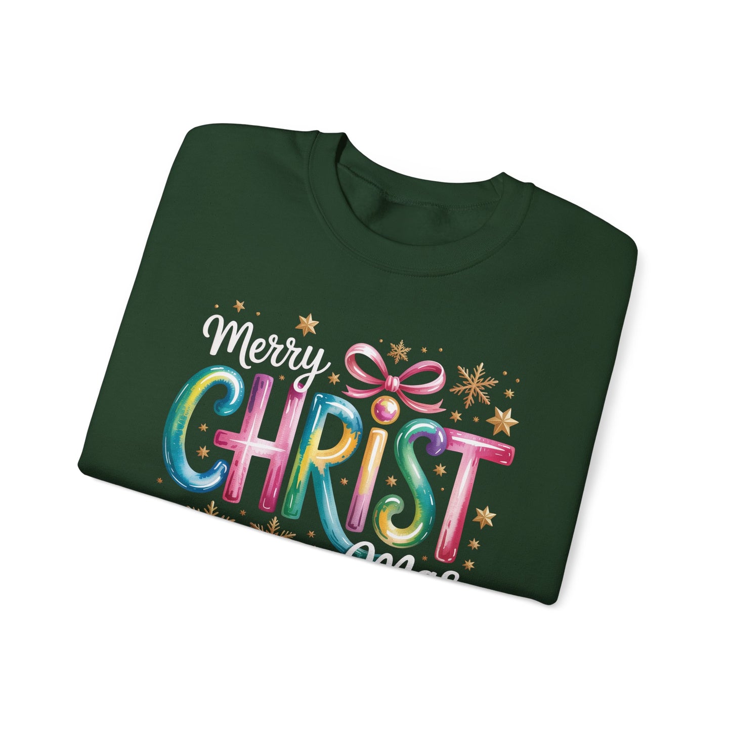 🎄🌈 Merry Christmas Rainbow Sweatshirt – Colorful Holiday Cheer ✨