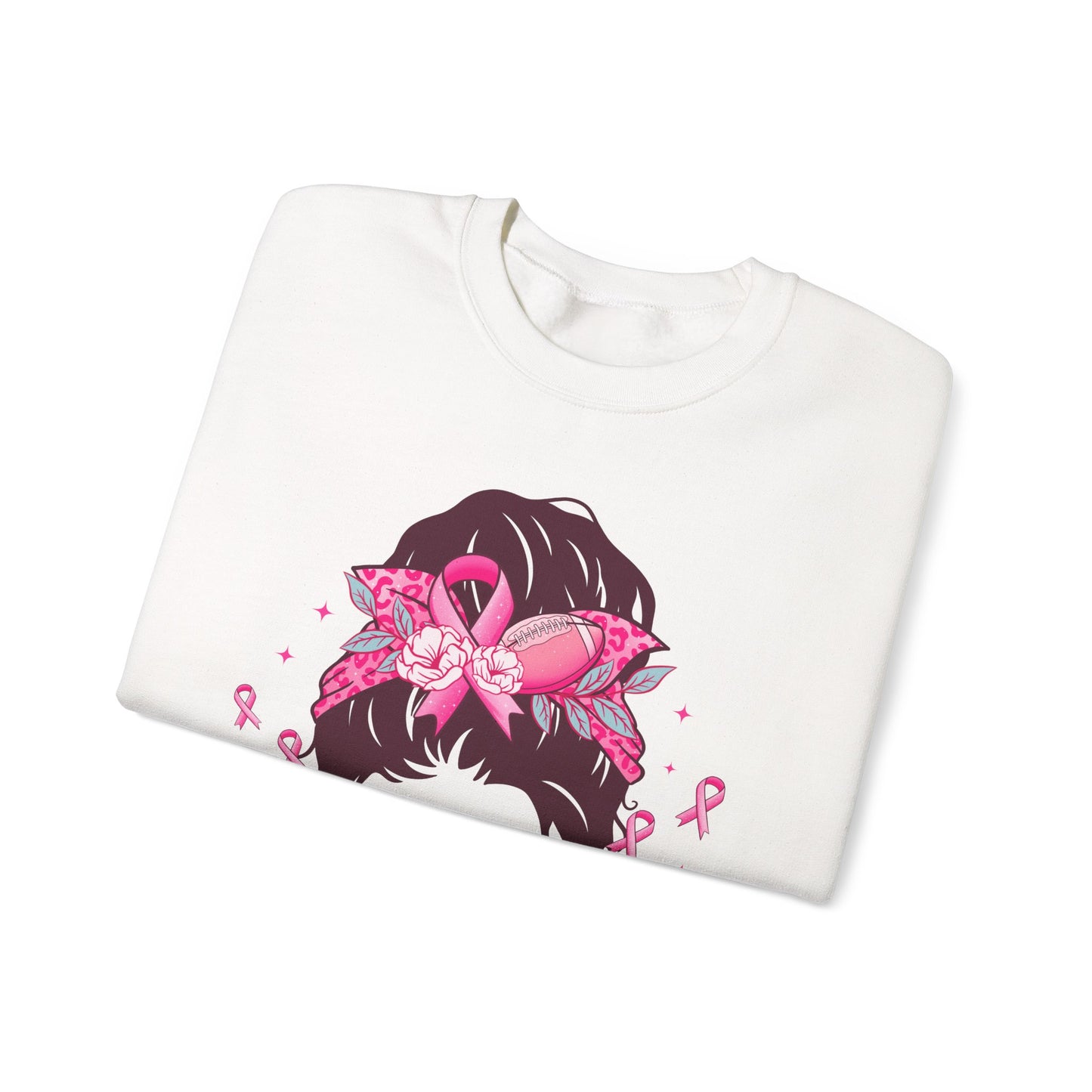 💪🎀 Stronger Than Cancer Sweatshirt – Bold Leopard Print Breast Cancer Awareness Crewneck