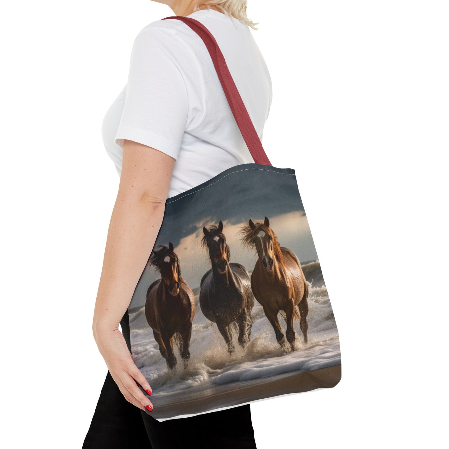 Bolsa de mano Caballos salvajes al anochecer: un bolso de mano atrevido inspirado en la naturaleza para amantes de los caballos