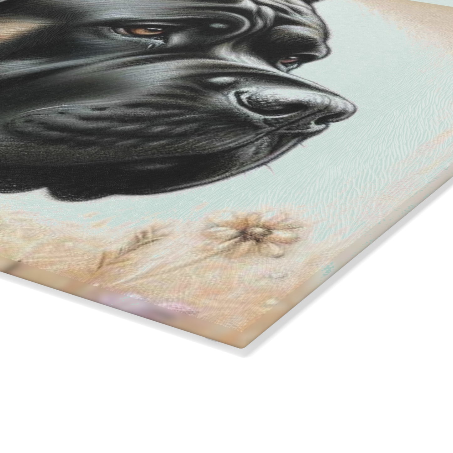 🖤 Cane Corso Cutting Board – Majestic Strength Meets Floral Elegance 🌾