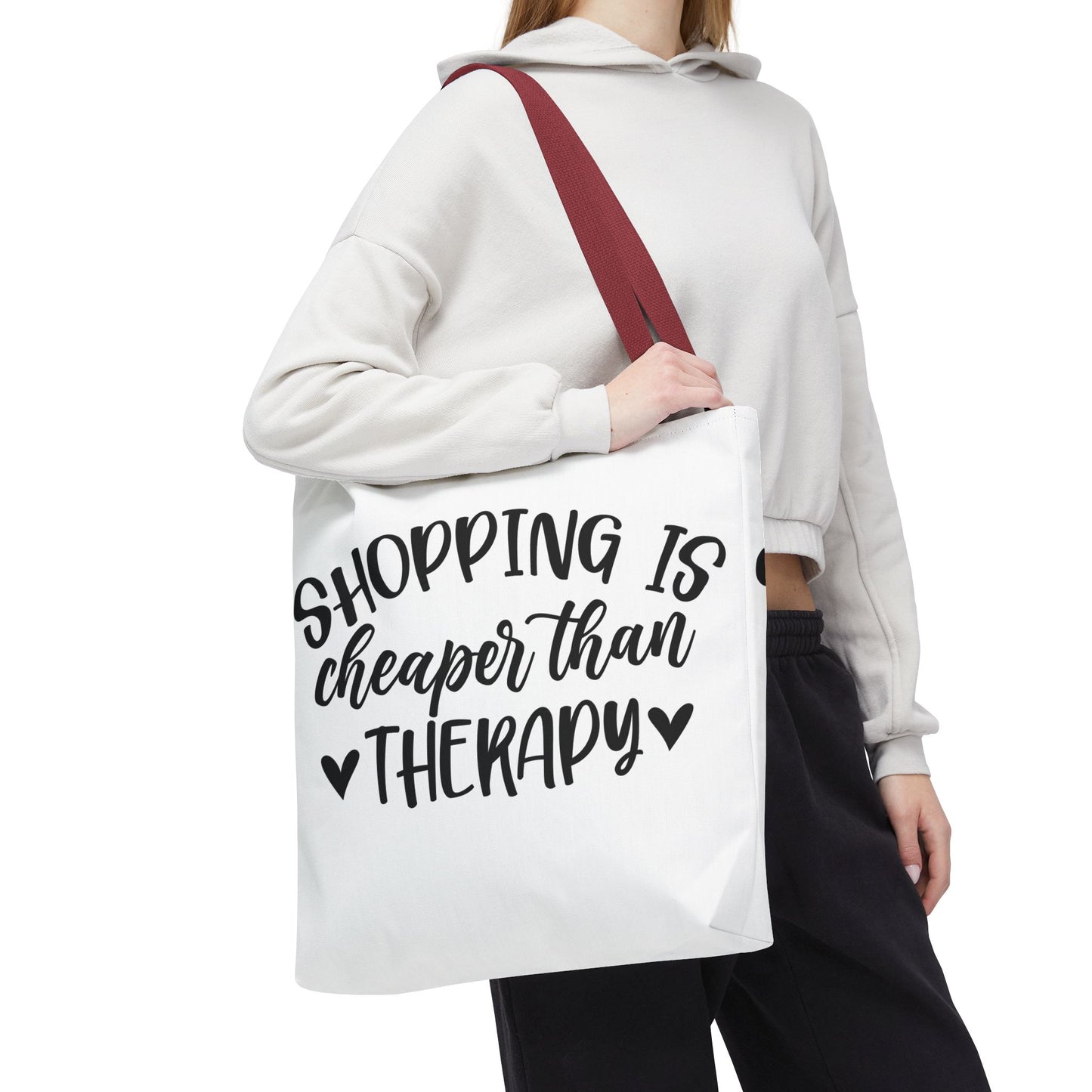 🛍️ Shopping Is Cheaper Than Therapy Tote Bag – Fun & Stylish Everyday Carry ❤️