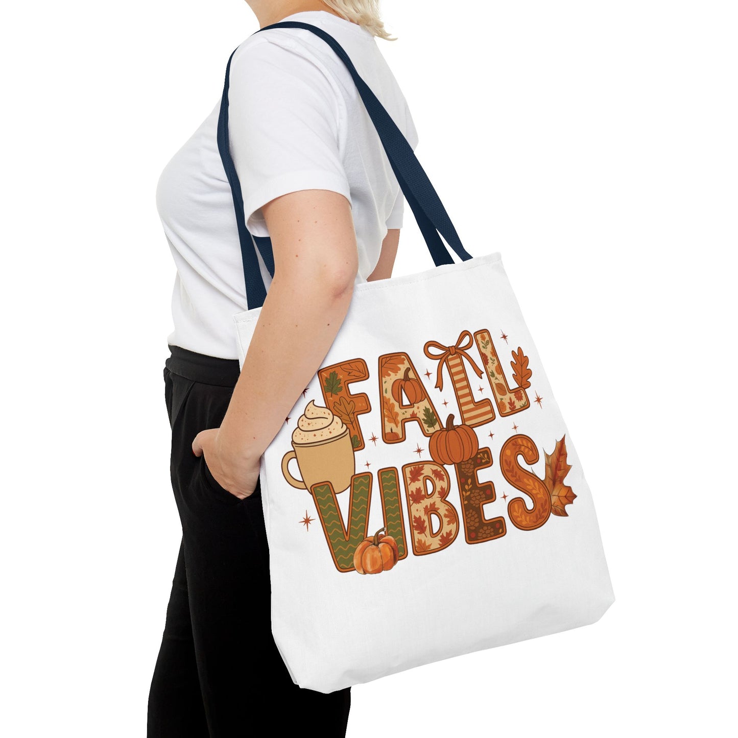 🍁 Fall Vibes Tote Bag – Cozy Comfort for Your Autumn Adventures 🎃☕