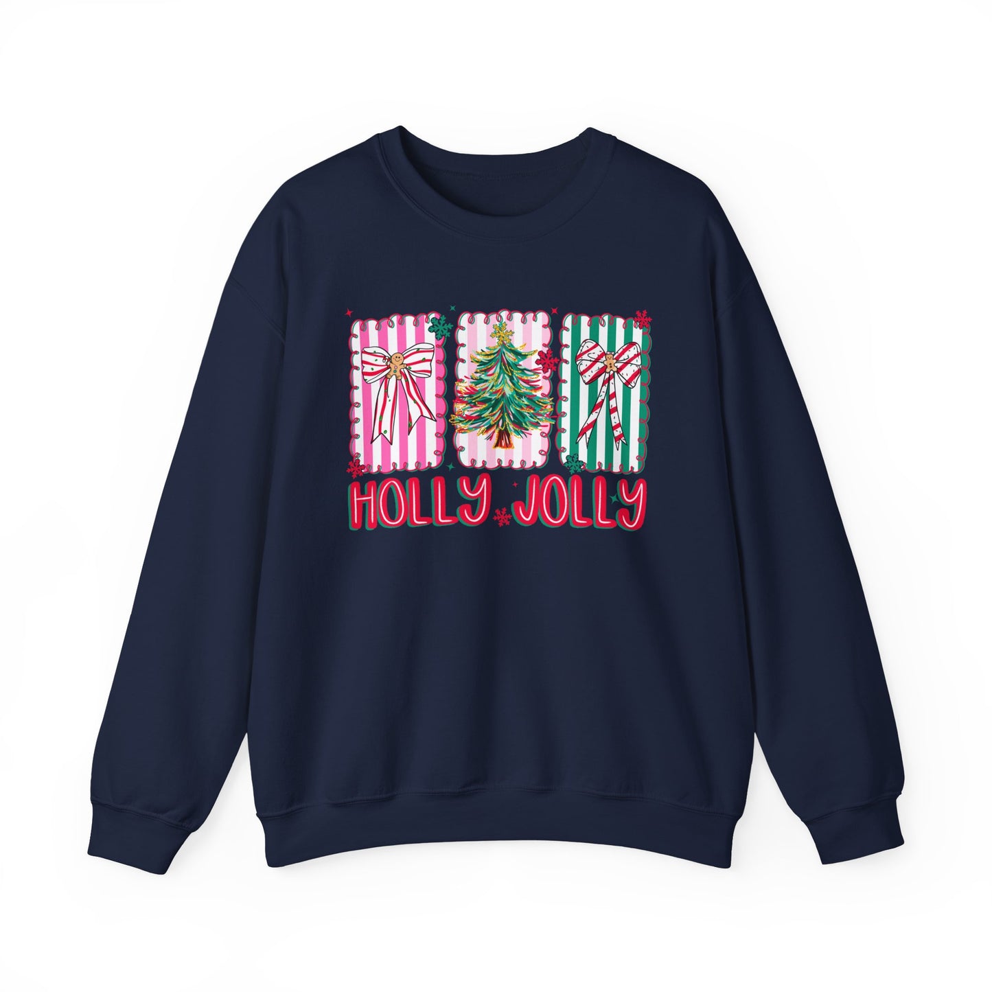 🎀✨ Holly Jolly Retro Sweatshirt – Festive Bows & Christmas Cheer