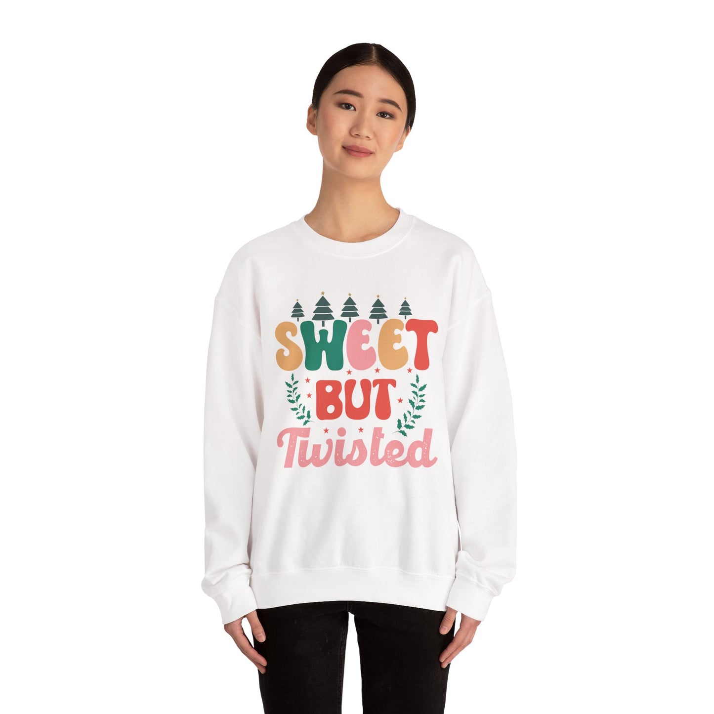 🎀✨ Sweet But Twisted Sweatshirt – Retro Pastel Christmas Vibes for the Season 🌲💖