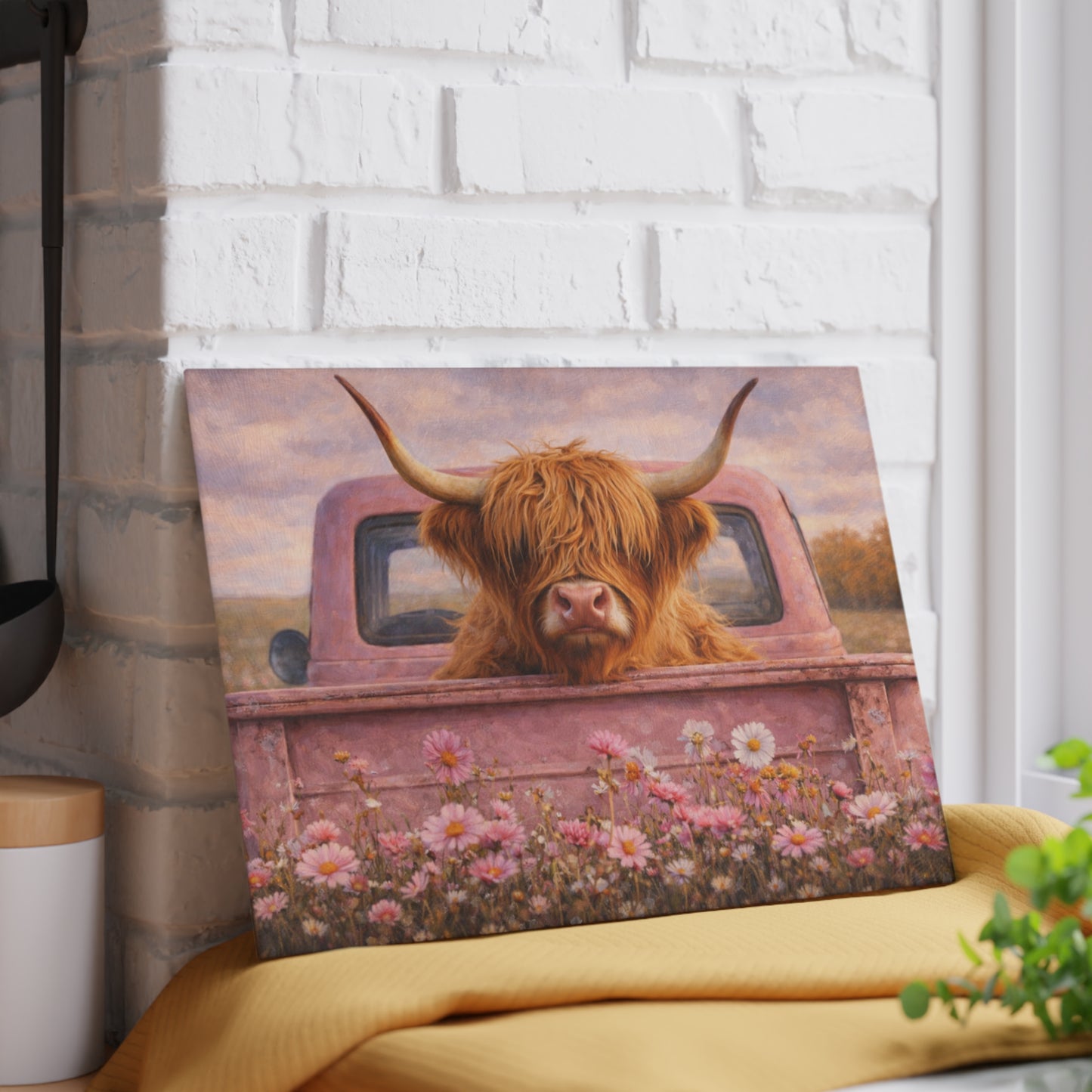 Country Roads Tractor Glass Cutting Board – Rustic Farmhouse Charm for Your Kitchen
