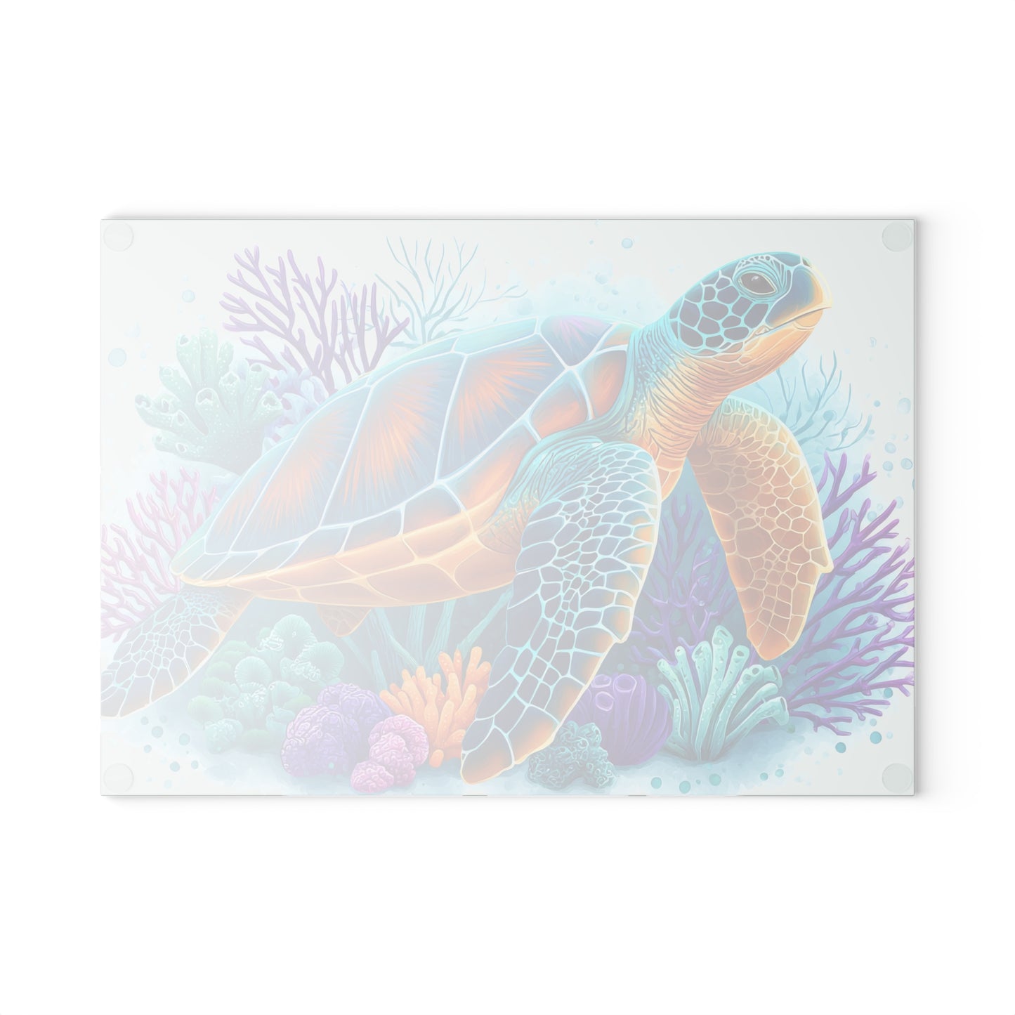 Tabla de cortar con diseño de tortuga de arrecife vibrante: sumérgete en el color del océano