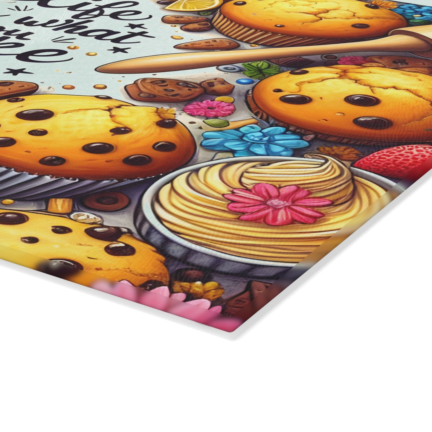 🍪 Life Is What You Bake It Cutting Board – Sweet Style for Your Kitchen 🧁