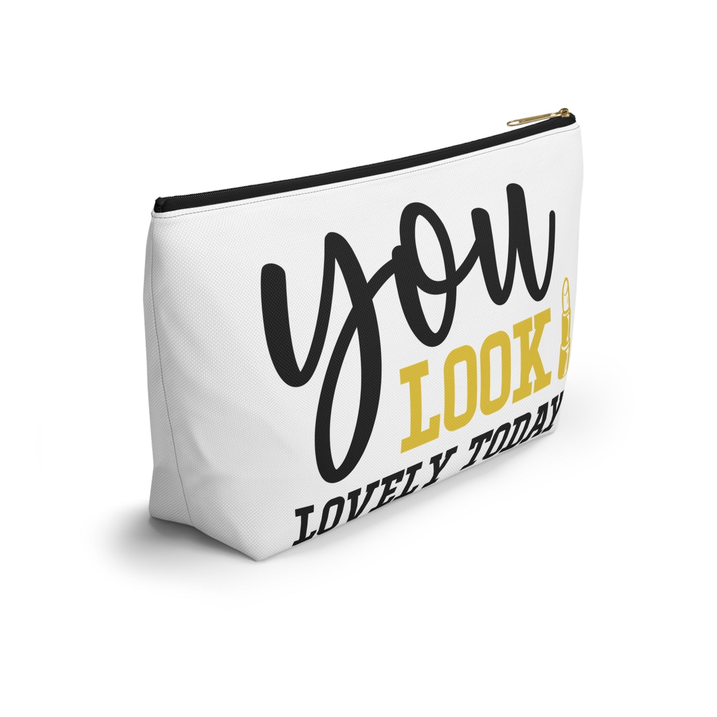 Accessory Pouch – "You Look Lovely Today" Yellow Makeup Bag
