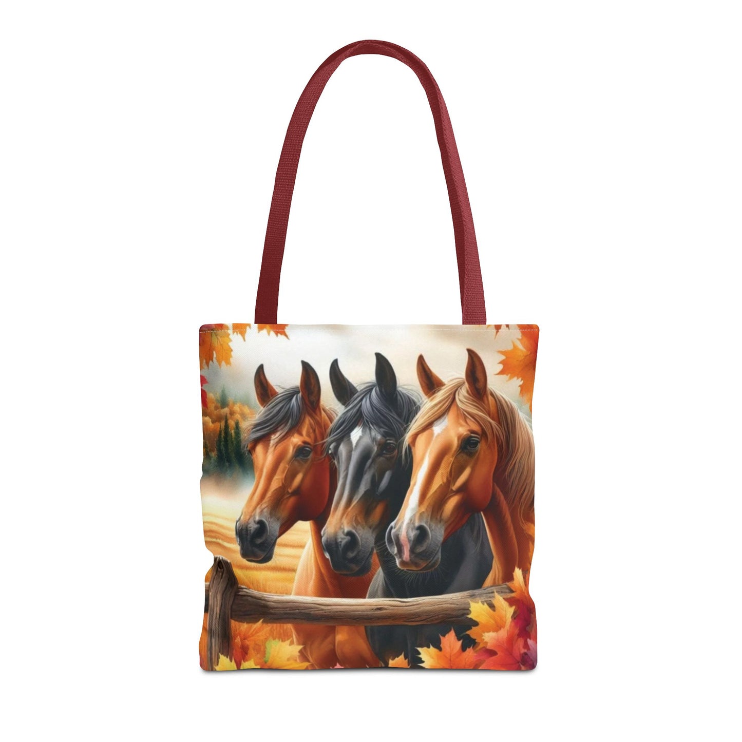 🐴 Autumn Horse Trio Tote Bag – Rustic, Stylish & Practical 🍂