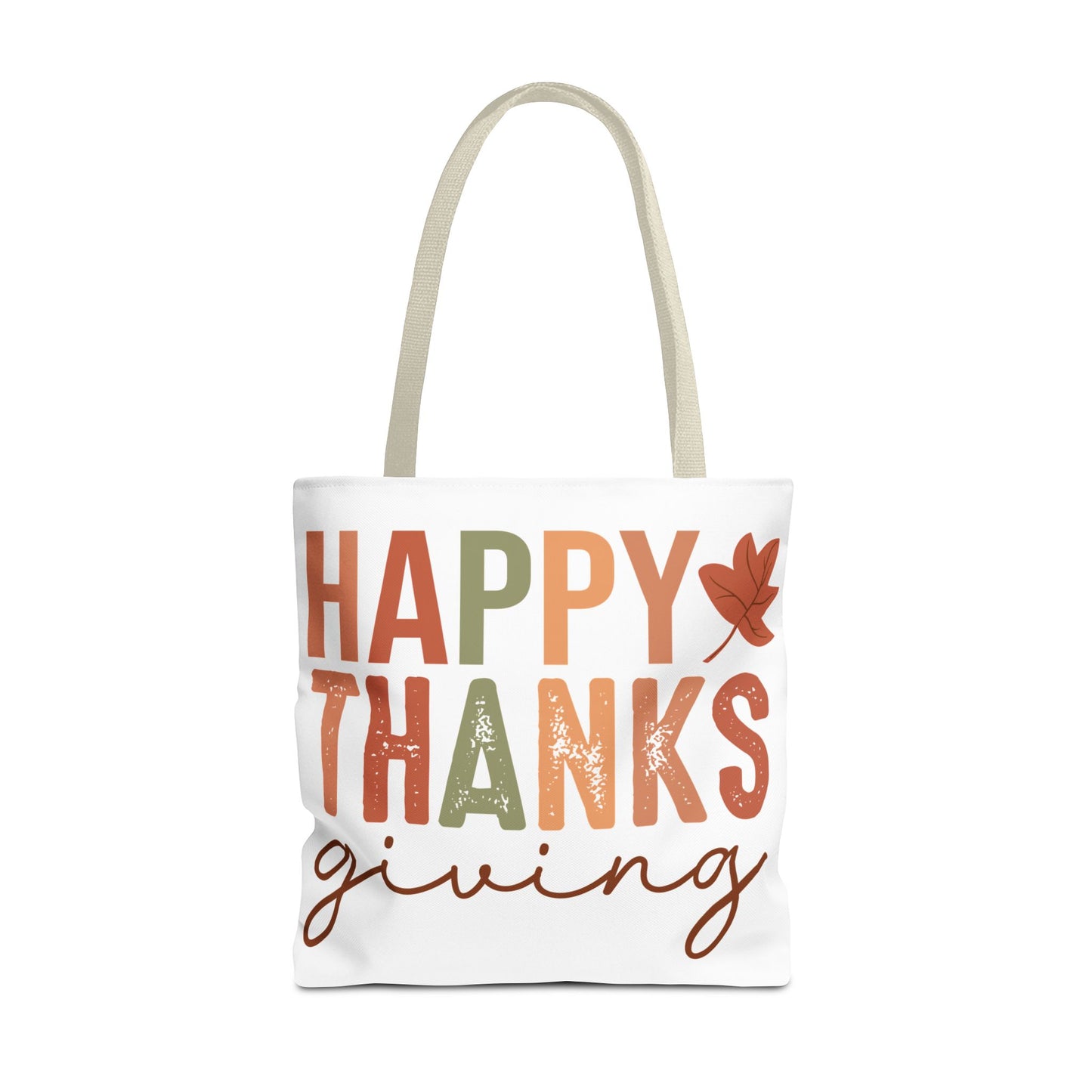 🍁 Rustic Happy Thanksgiving Tote Bag – Simple Charm for the Season 🍂🧡