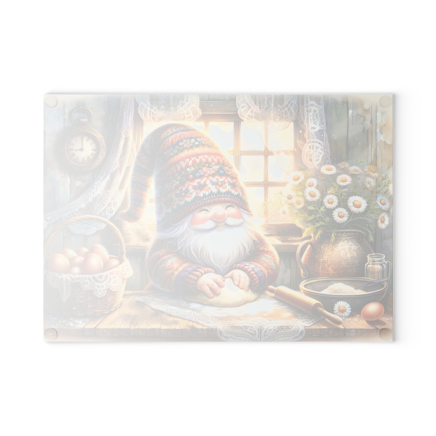 🍞🥚 Cozy Baking Gnome Cutting Board – Warm Country Charm for Your Kitchen