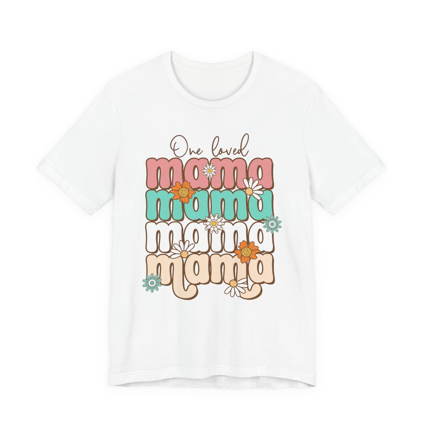 👕 Mama, Mama, Mama, Mama Boho-Style T-Shirt – Joyful Chaos of Motherhood 🌿