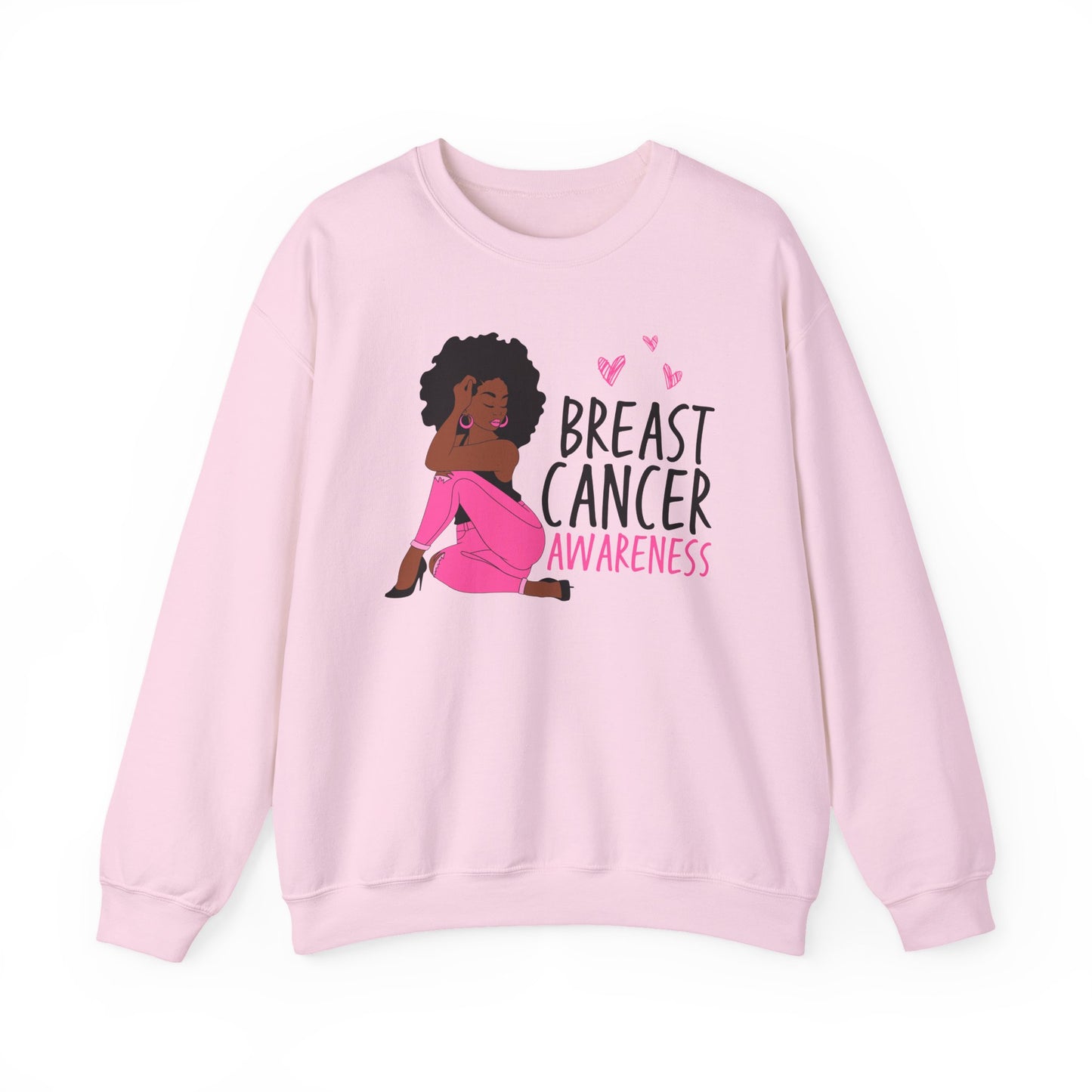 💕✨ Pink Awareness Woman Sweatshirt – Elegant Breast Cancer Support Crewneck