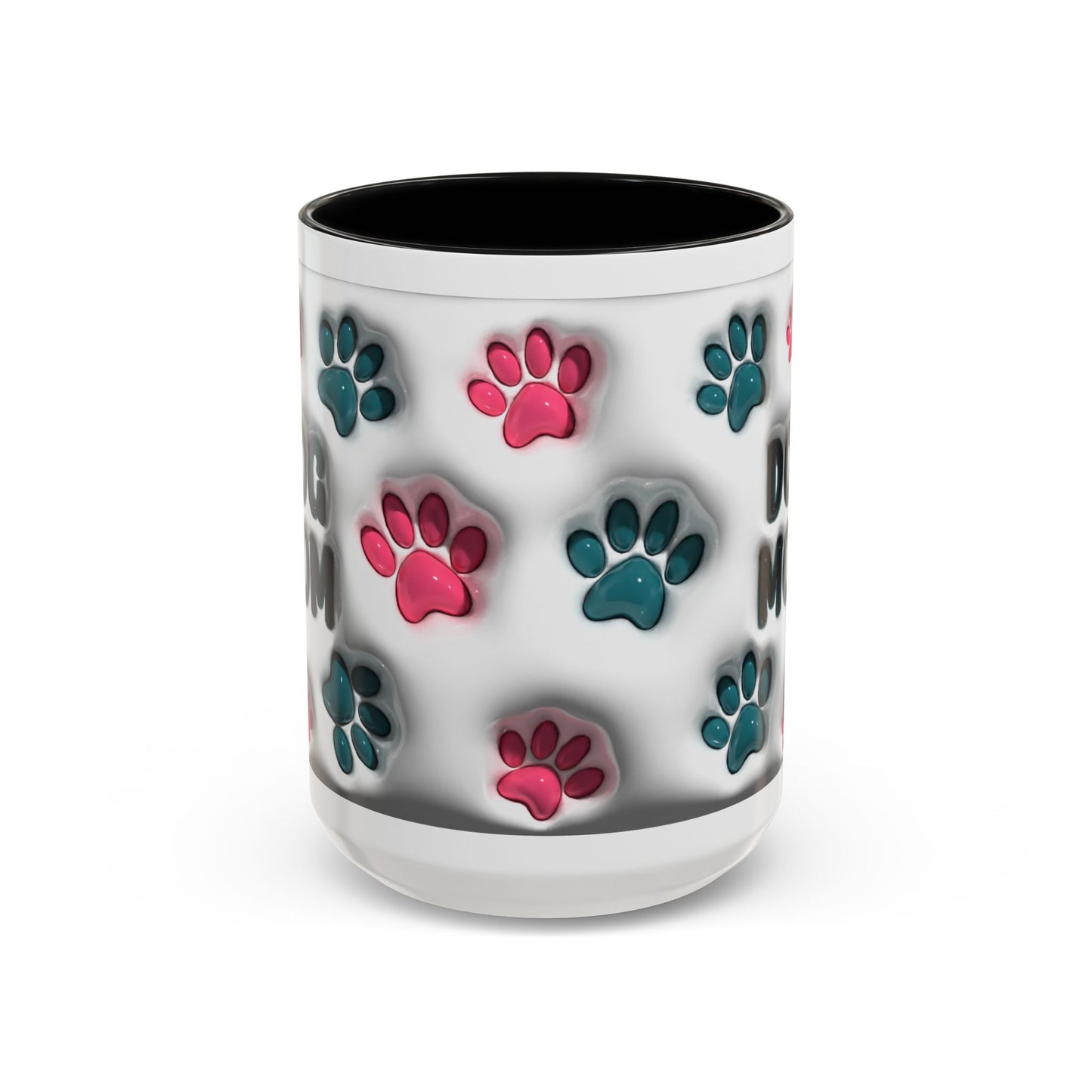 Dog Mom Accent Mug – Colorful Paw Print Cup for Proud Pet Parents