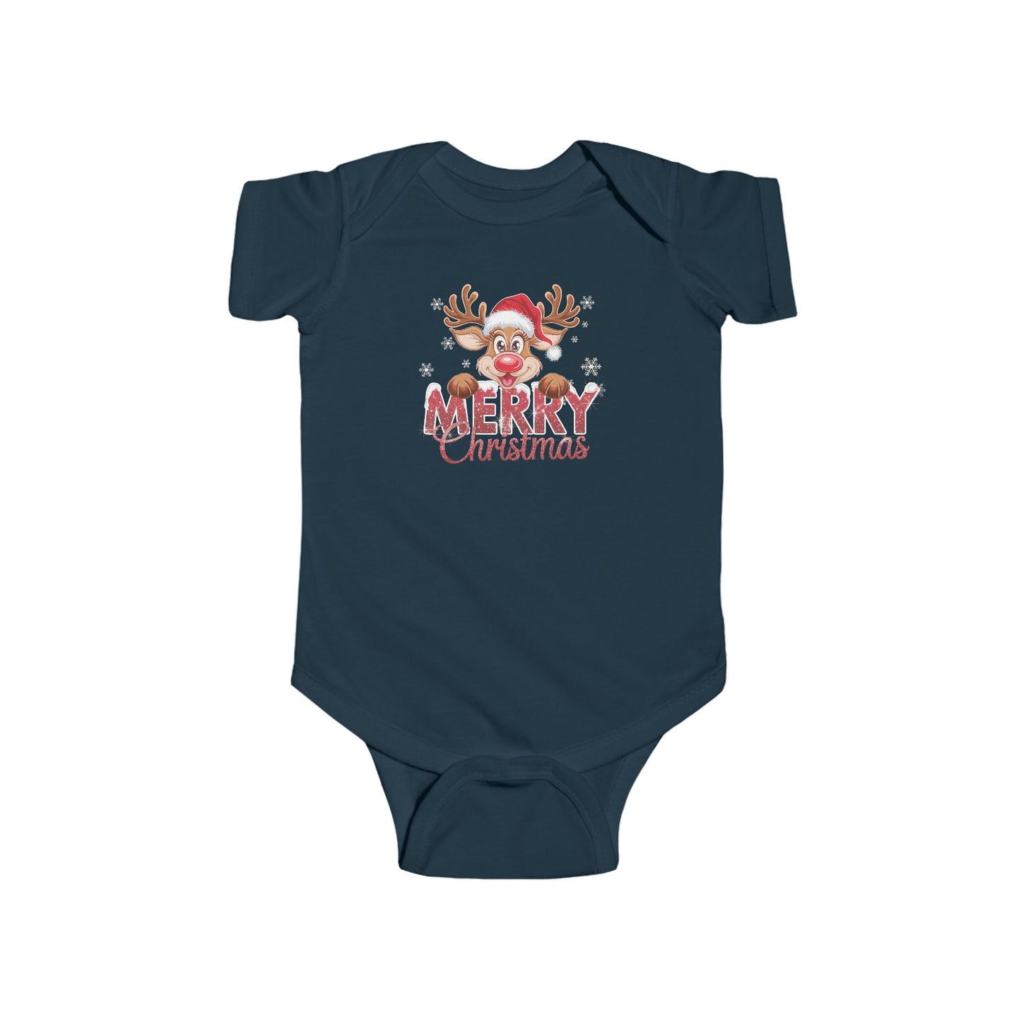 🎄 Merry Christmas Reindeer Baby Onesie – Holiday Cheer & Cuddles 🦌✨