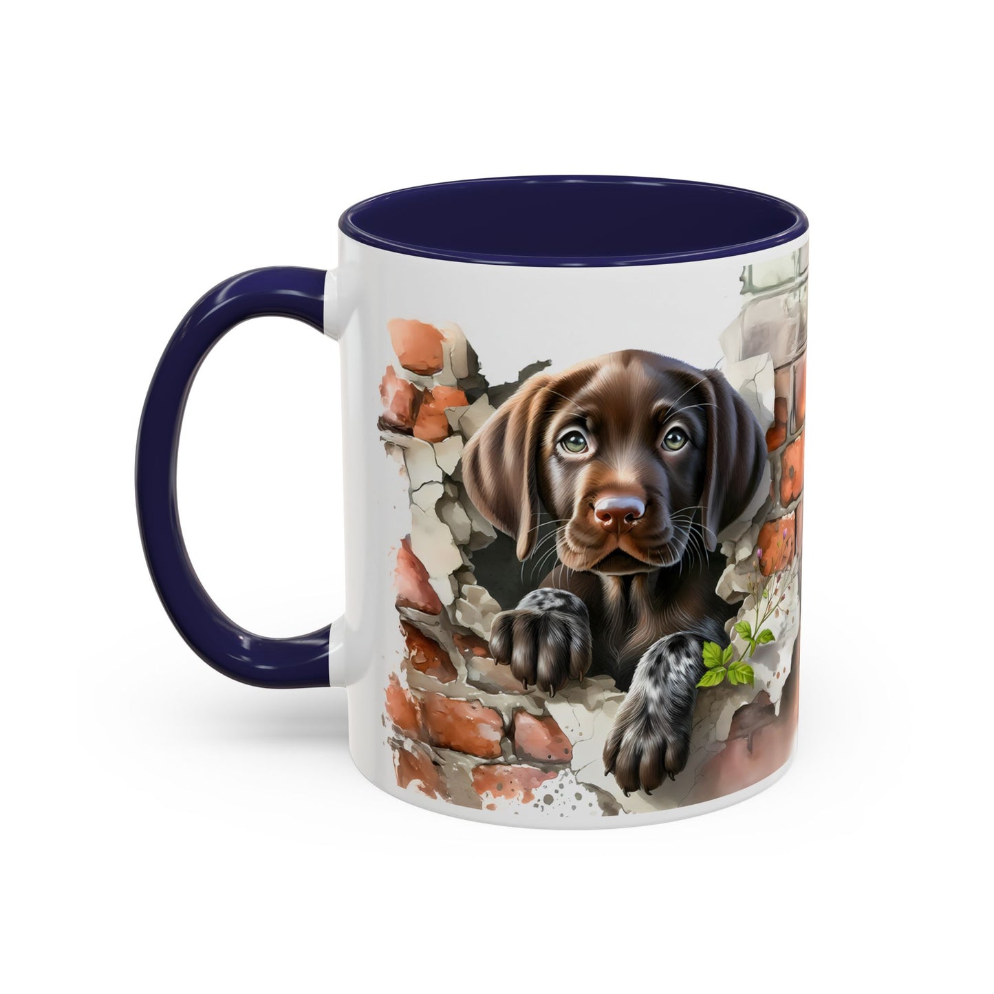 🐶🍫 Chocolate Lab Puppy Accent Mug – Sweet Brown Pup Coffee Cup ☕💛