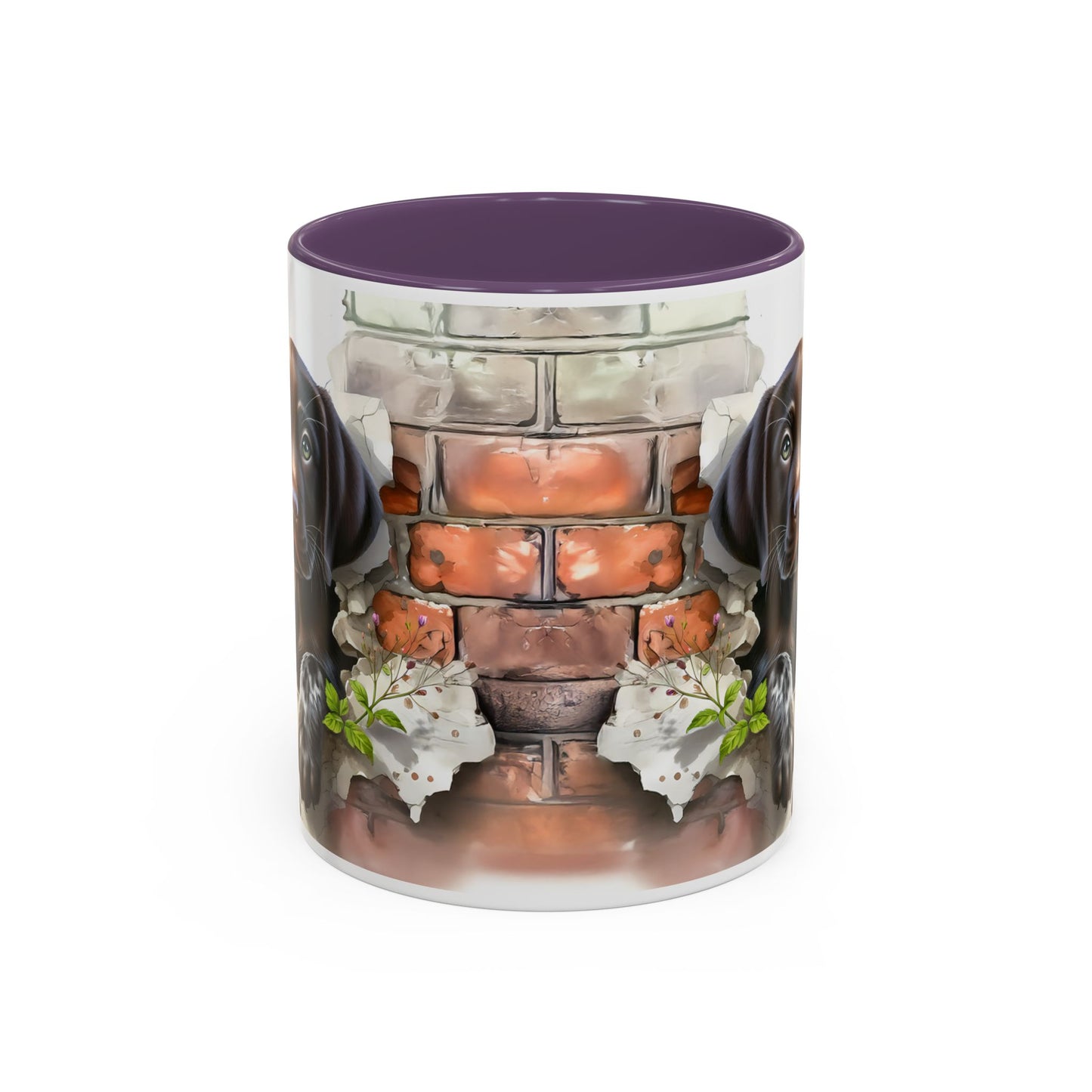 🐶🍫 Chocolate Lab Puppy Accent Mug – Sweet Brown Pup Coffee Cup ☕💛