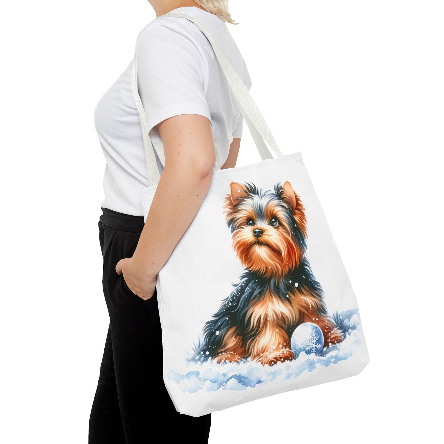 ❄️ Yorkie in Snow Tote Bag – Winter Cuteness with a Side of Sass 🐾👜