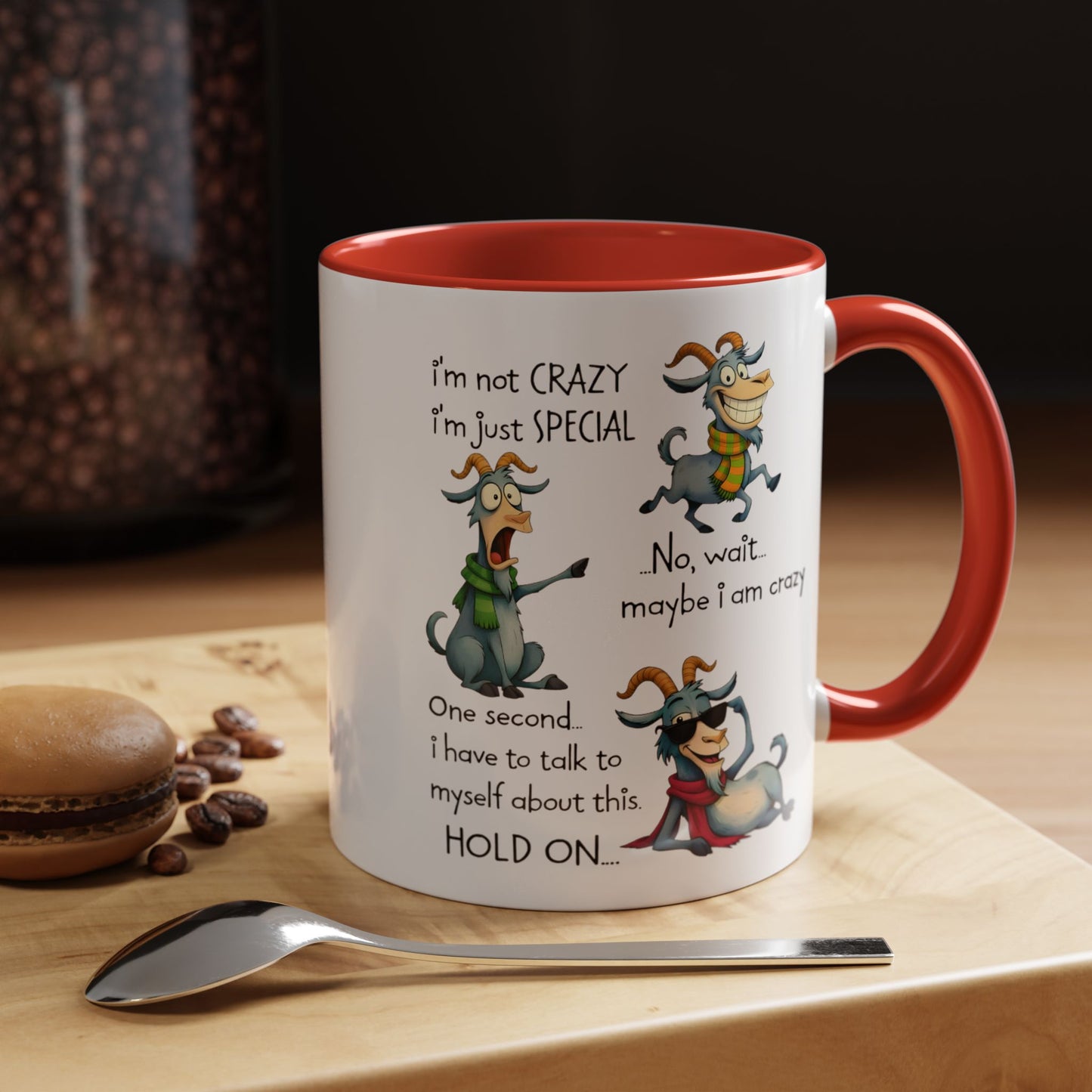 Funny Goat Quote Coffee Mug – “I’m Not Crazy, I’m Just Special” Humor Mug