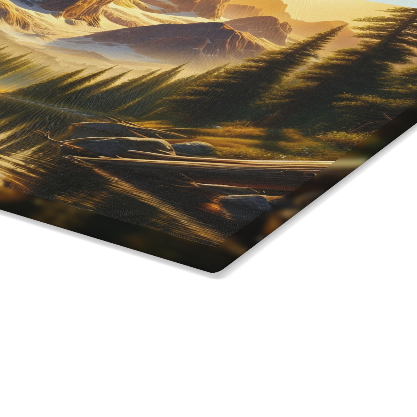 🎣 Mountain Lake Fishing Scene Cutting Board – Perfect for Anglers & Outdoor Enthusiasts 🌲