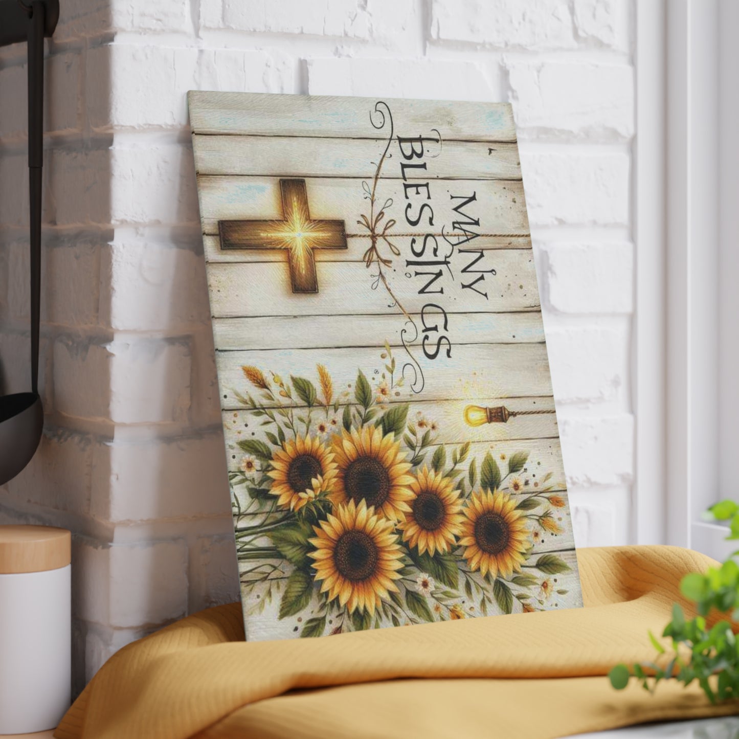 Tabla de cortar de vidrio inspiradora, regalo de Pascua, cruz y flores, ideal para regalar, decoración inspirada en la fe, decoración de cocina, regalos cristianos.