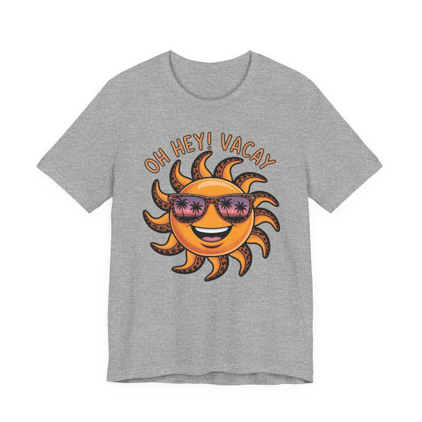 ☀️ ¡Hola! Camiseta de vacaciones – Sol sonriente con gafas de sol | Camiseta gráfica de verano para mujer