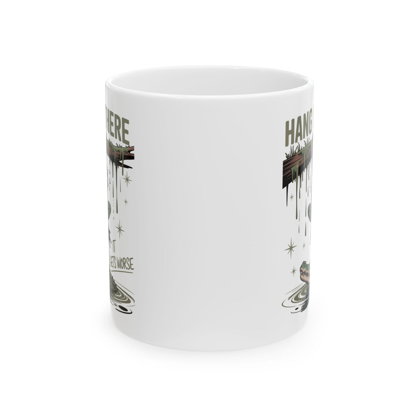 🐸 Hang in There Funny Frog Mug – Dark Humor with a Splash of Sass 🐊