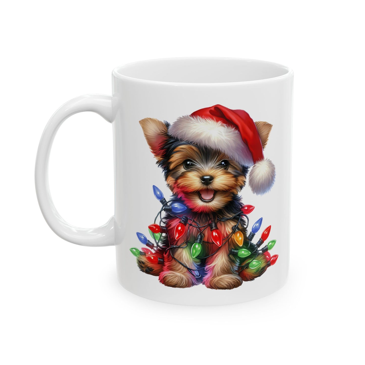 🎄 Yorkshire Terrier Christmas Mug – Holiday Cheer Wrapped in Puppy Cuteness 🎅