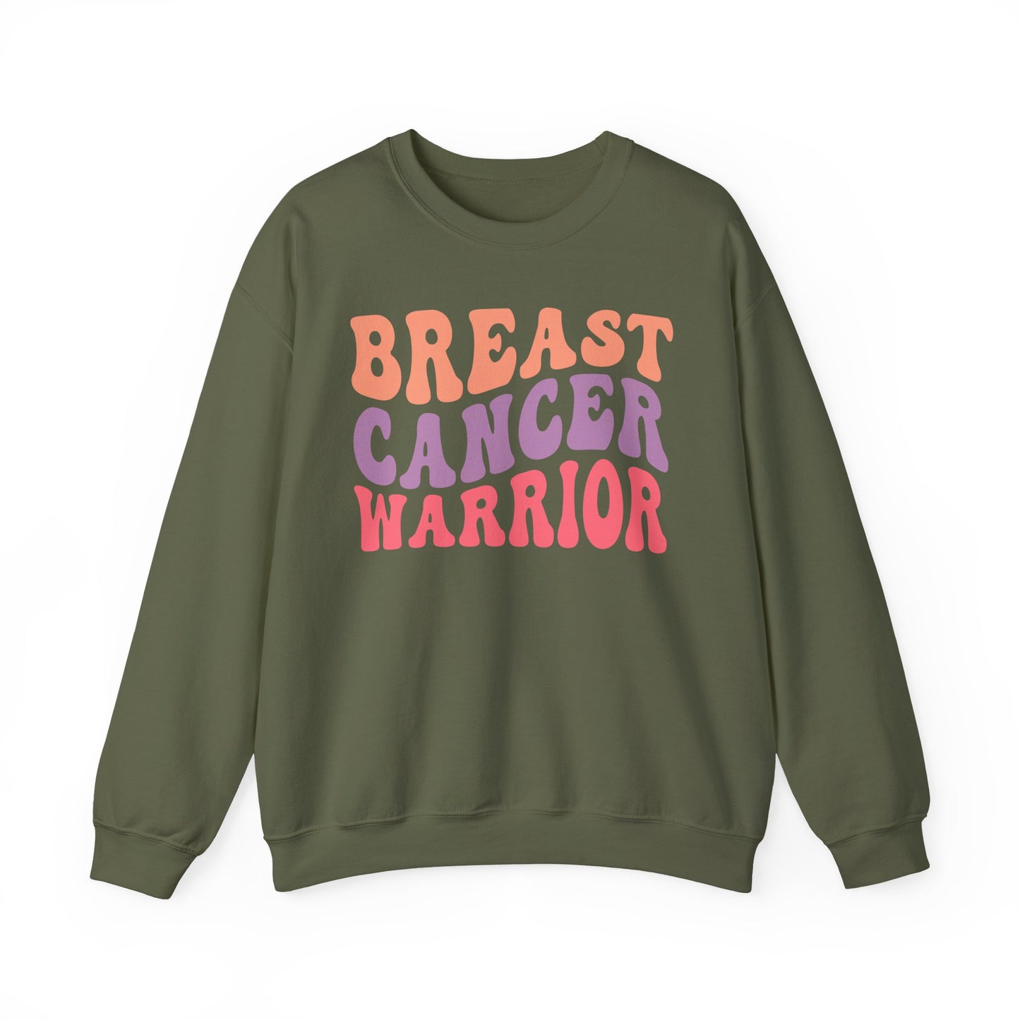 🌸✊ Breast Cancer Warrior Sweatshirt – Retro Awareness & Survivor Strength Crewneck